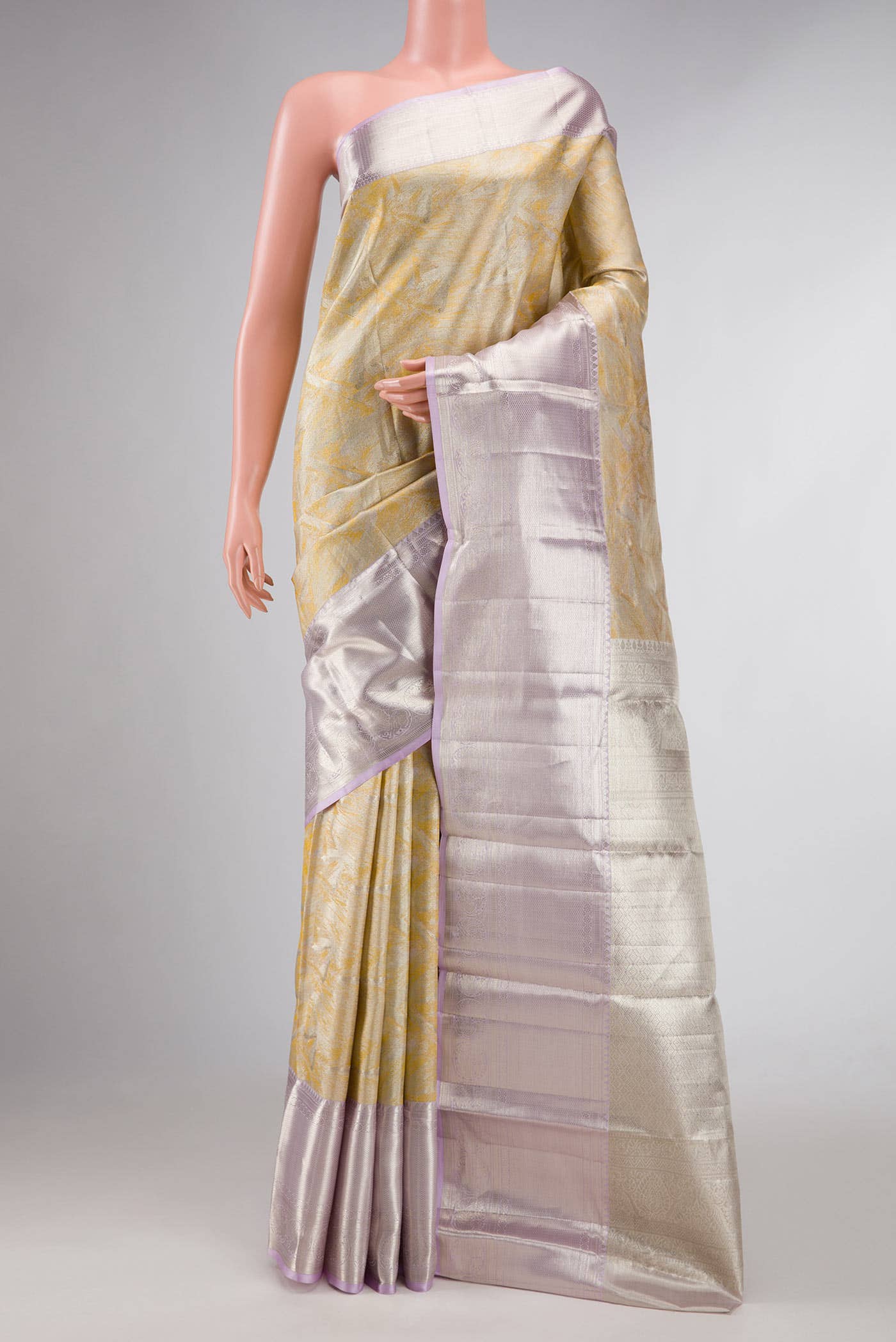 Sandal Dual Tone Kanchipuram Tissue Silk Saree