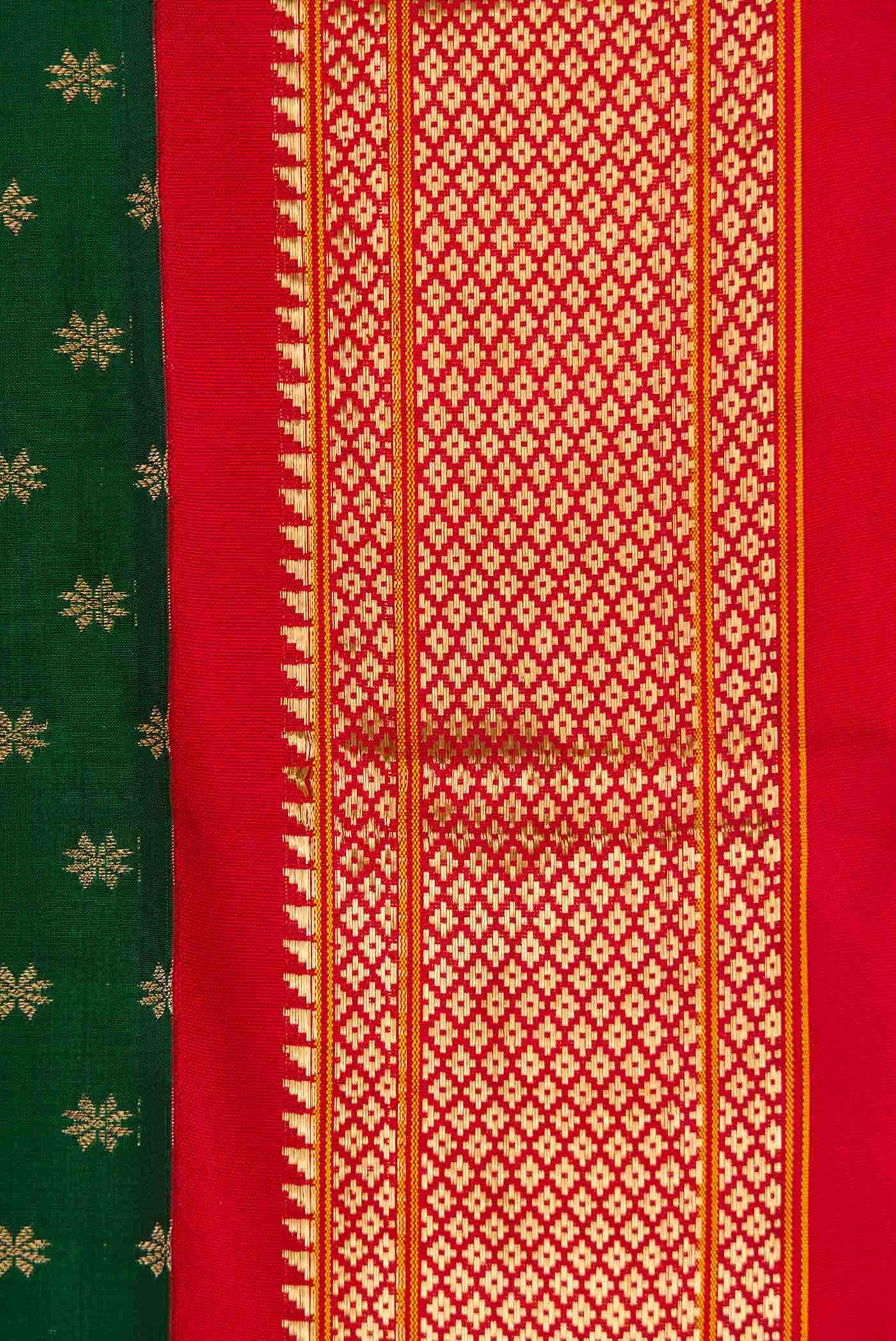 Green Dual Tone Paithani Silk Saree