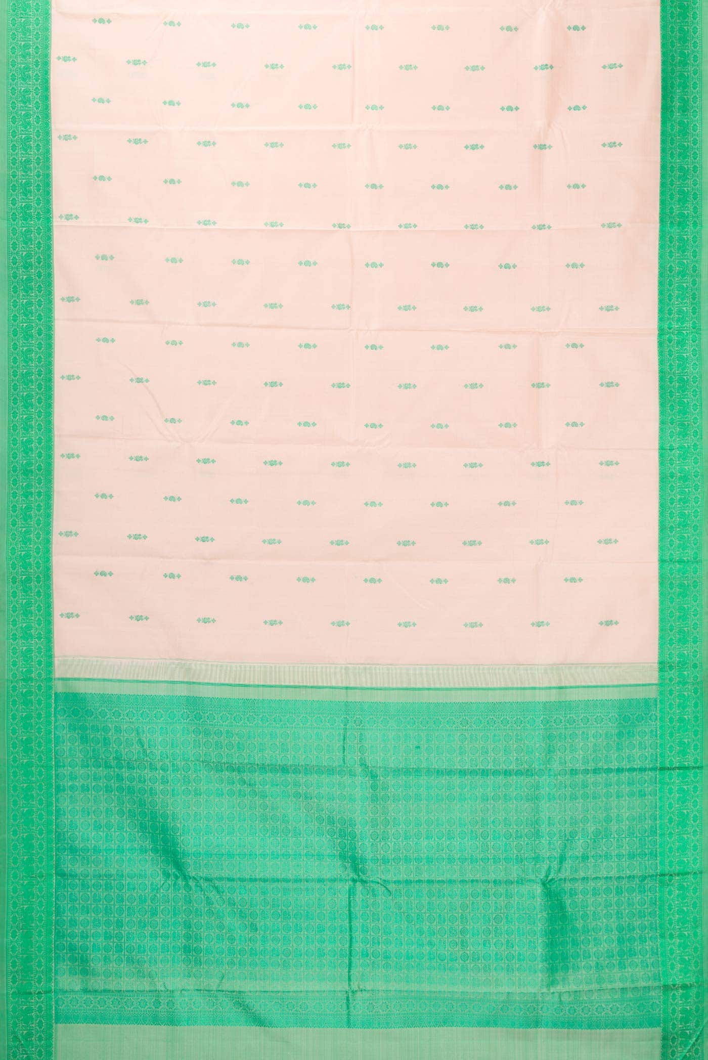 Cream Dual Tone Kanchipuram Silk Saree