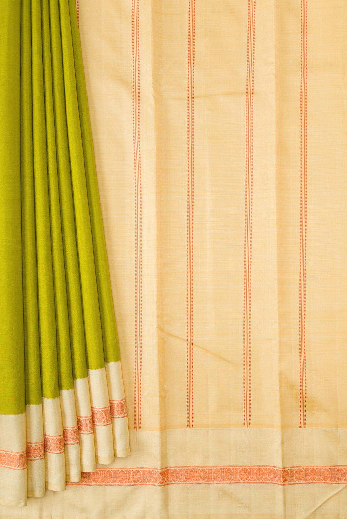 Parrot Green Kanchipuram Silk Saree