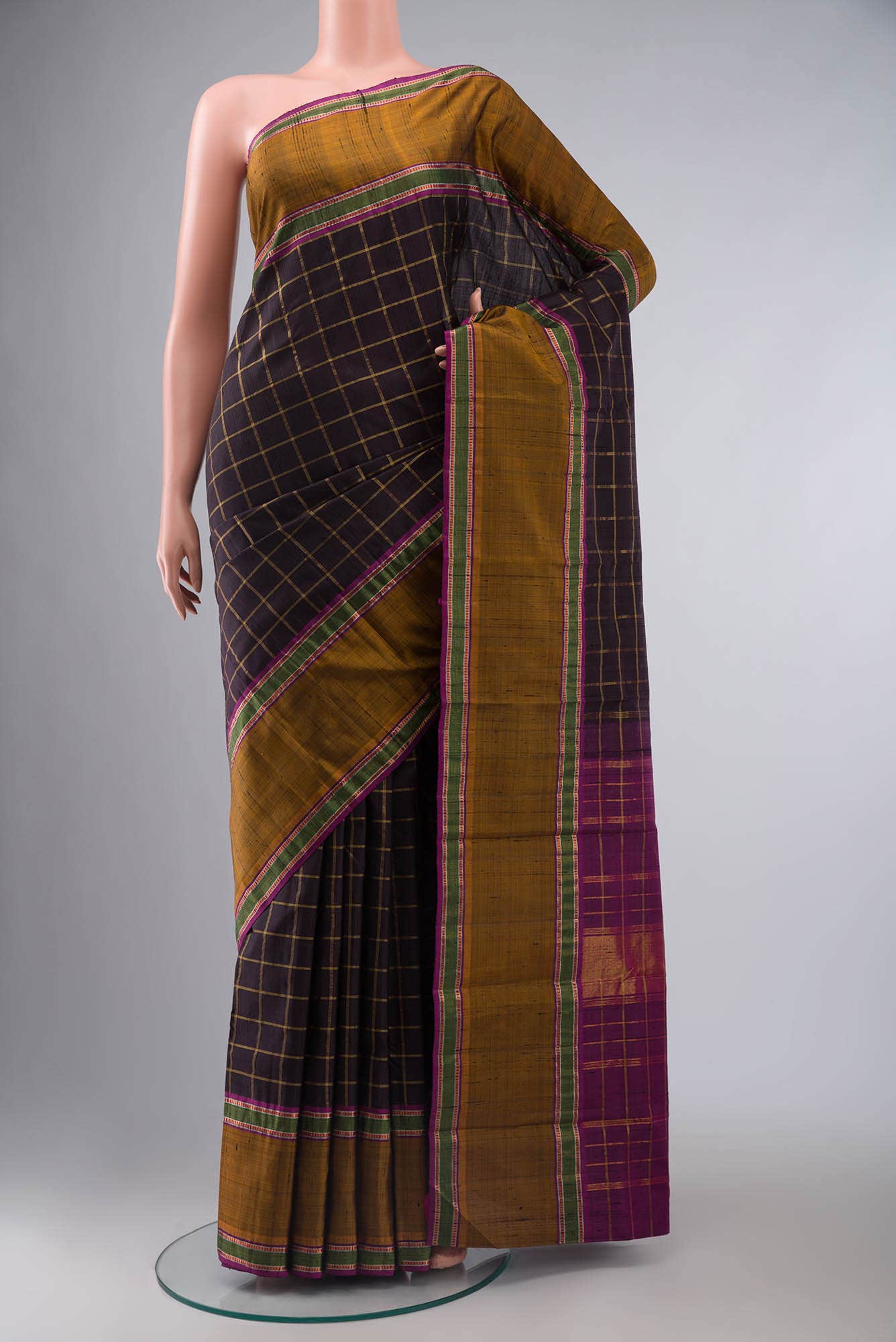 Purple Kanchipuram Silk Saree