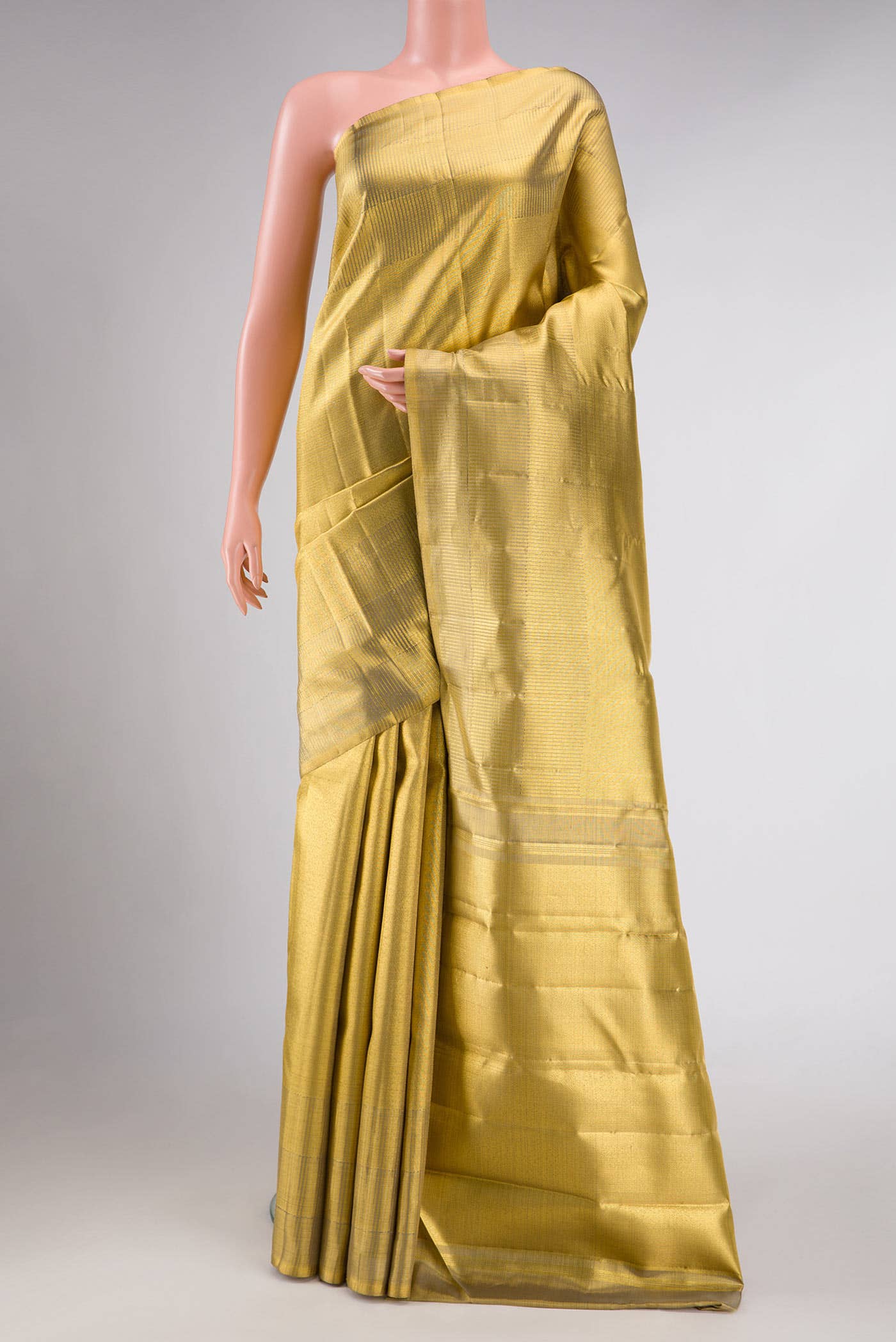 Gold Dual Tone Kanchipuram Tissue Silk Saree