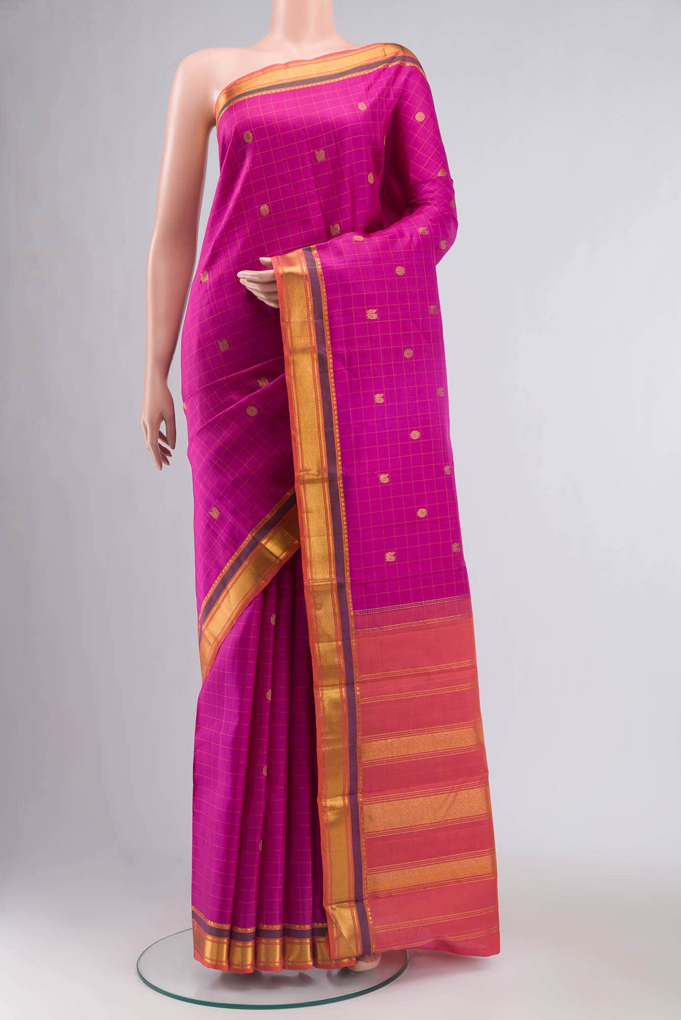 Pink Kanchipuram Silk Saree