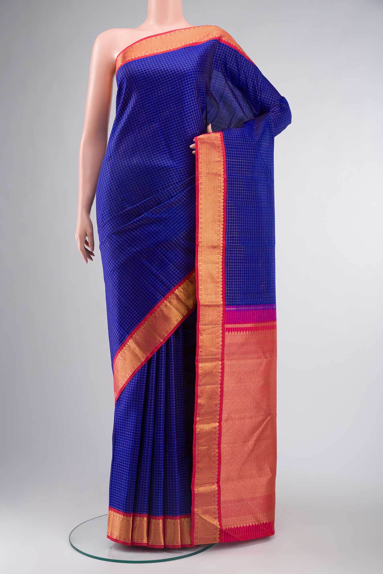 Blue Kanchipuram Silk Saree