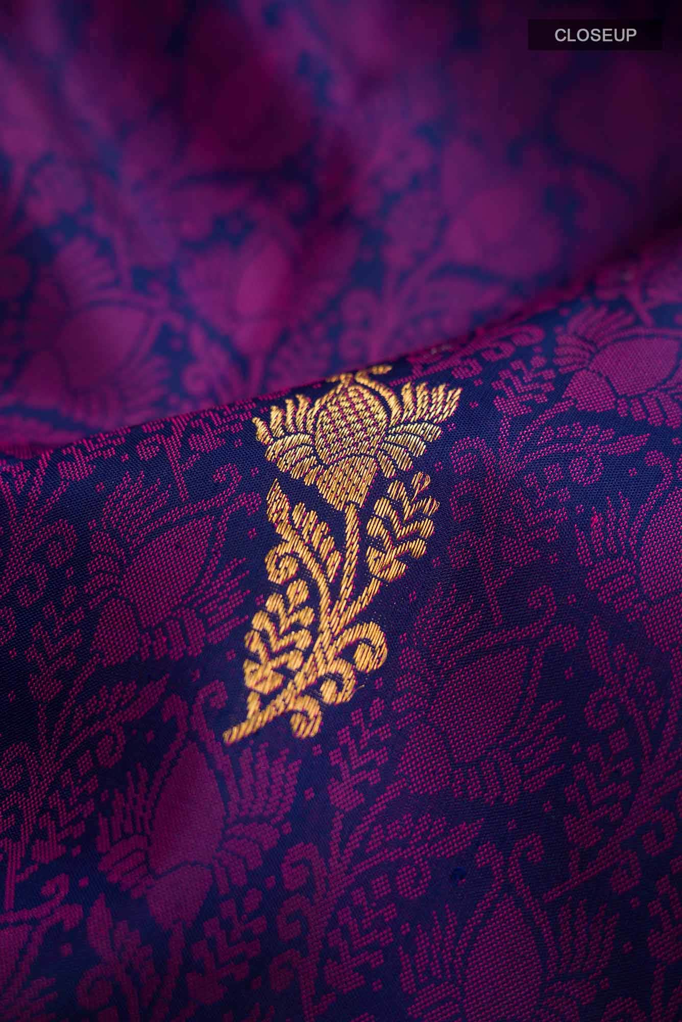 Navy Blue Kanchipuram Silk Saree
