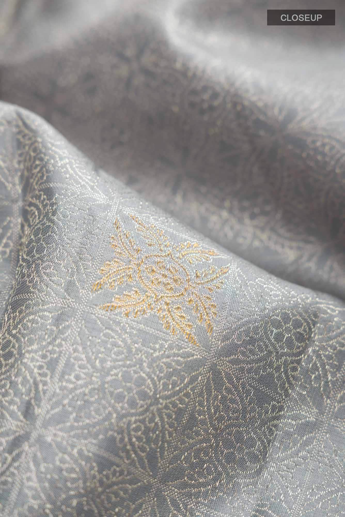 Grey Kanchipuram Silk Saree