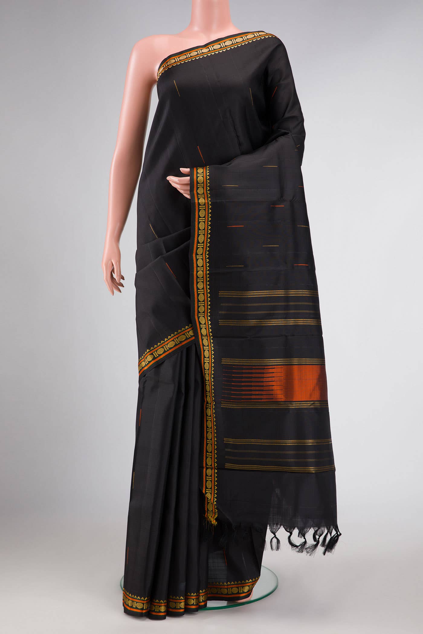 Black Kanchipuram Silk Saree