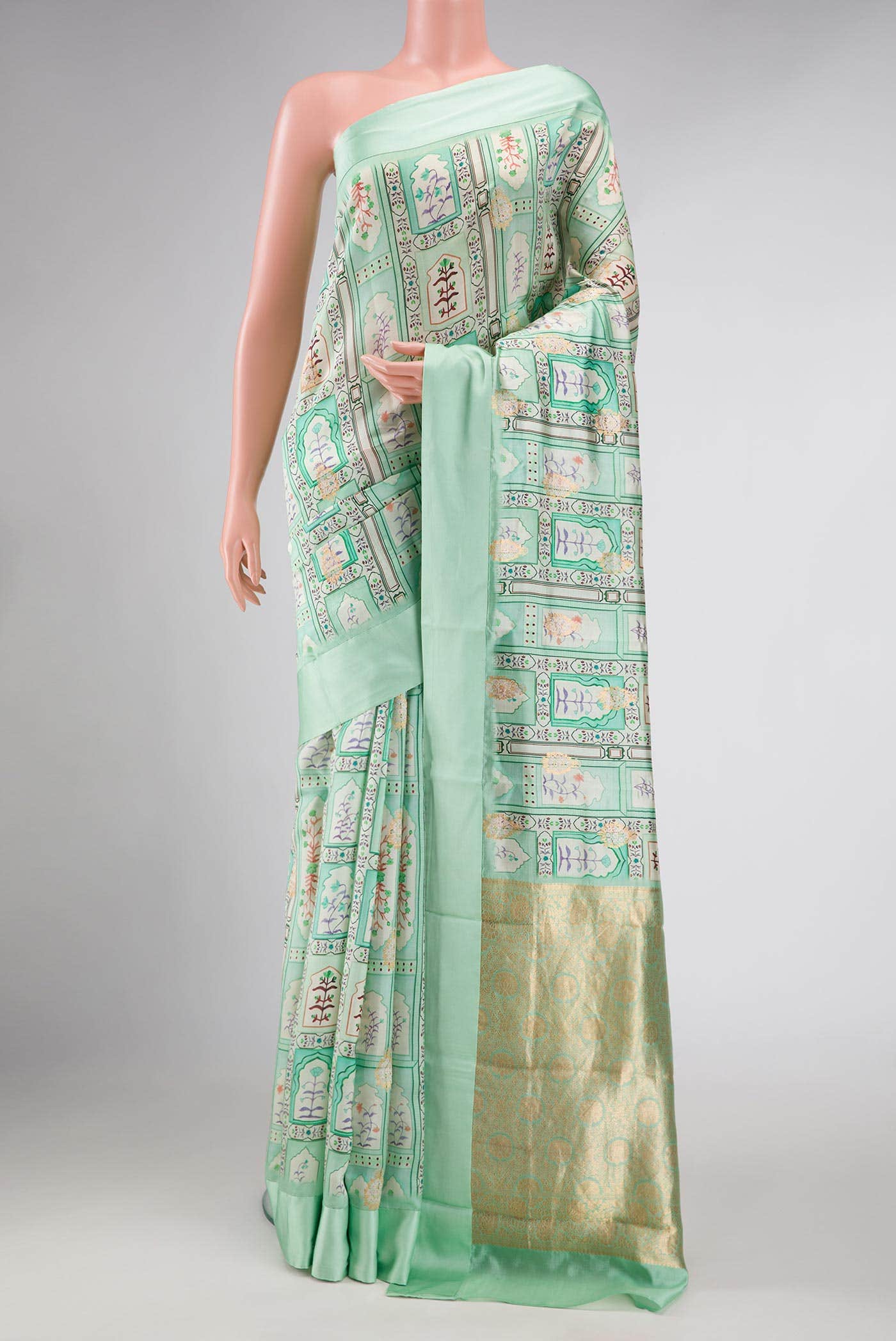 Green Dual Tone Kanchipuram Silk Saree