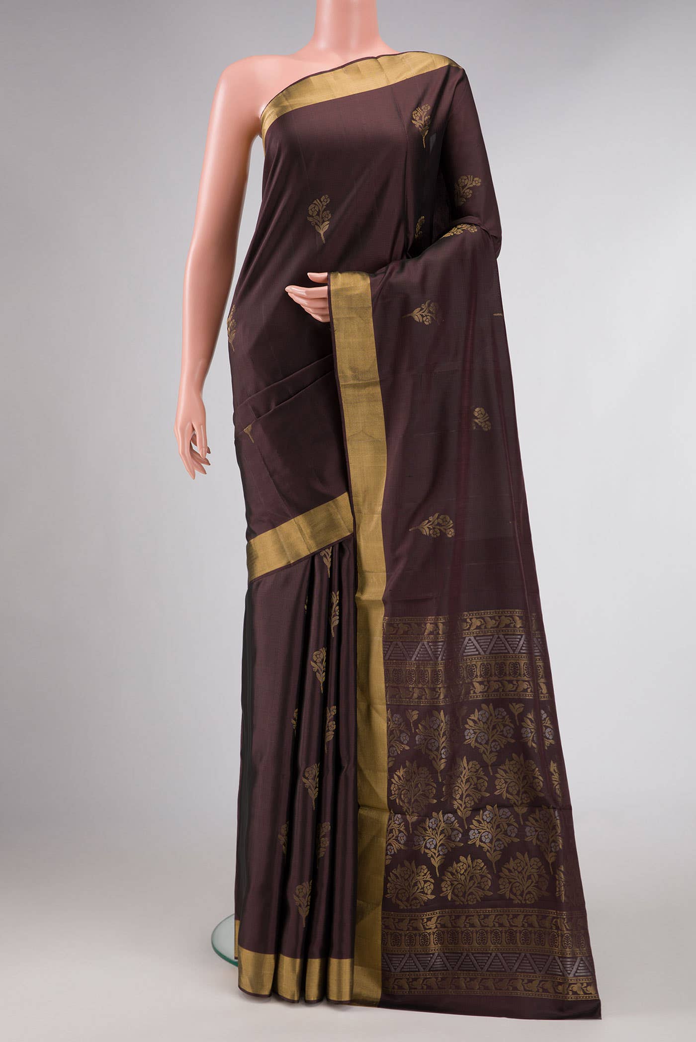 Brown Dual Tone Soft Silk Saree