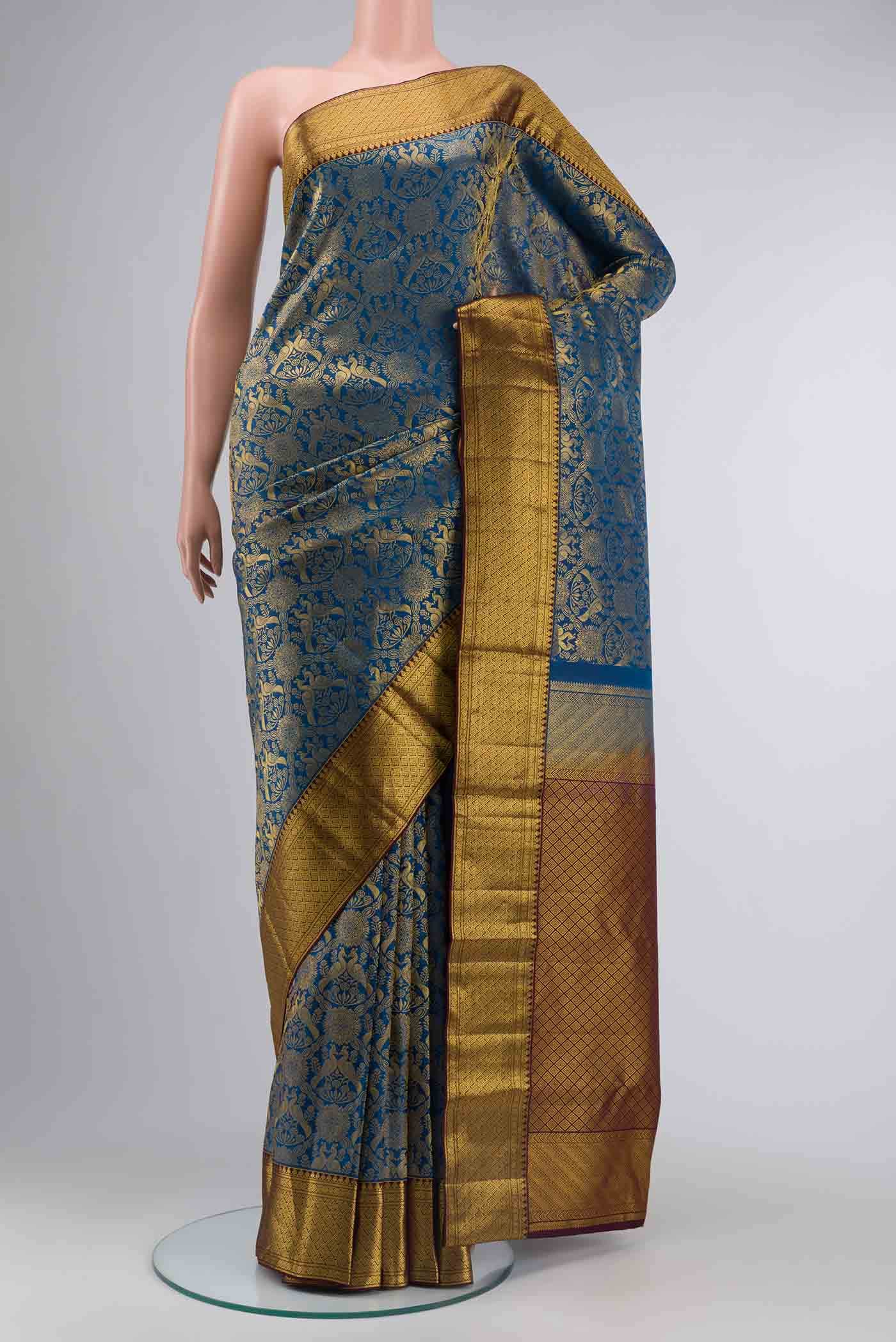 Blue Kanchipuram Silk Saree