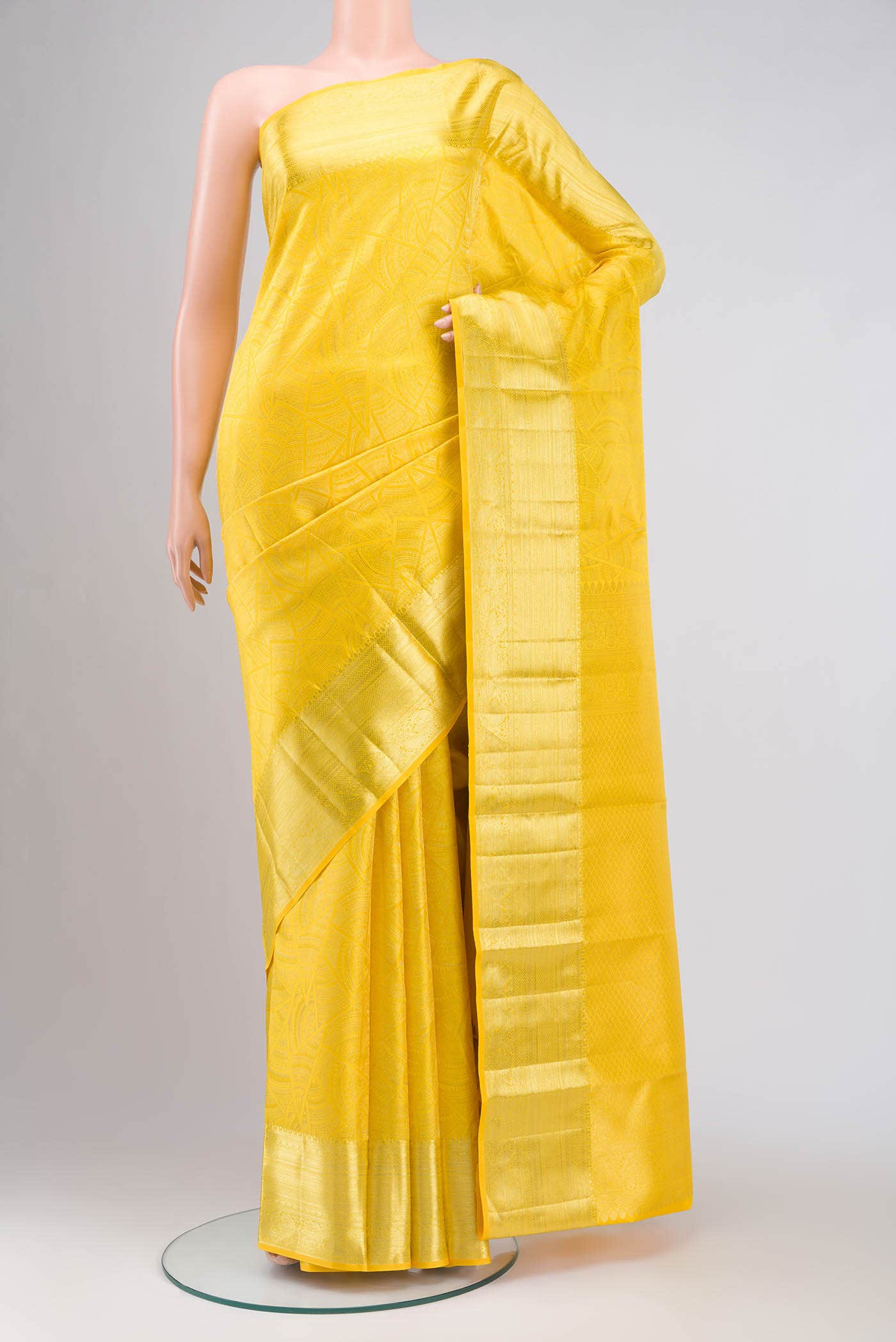 Yellow Kanchipuram Silk Saree