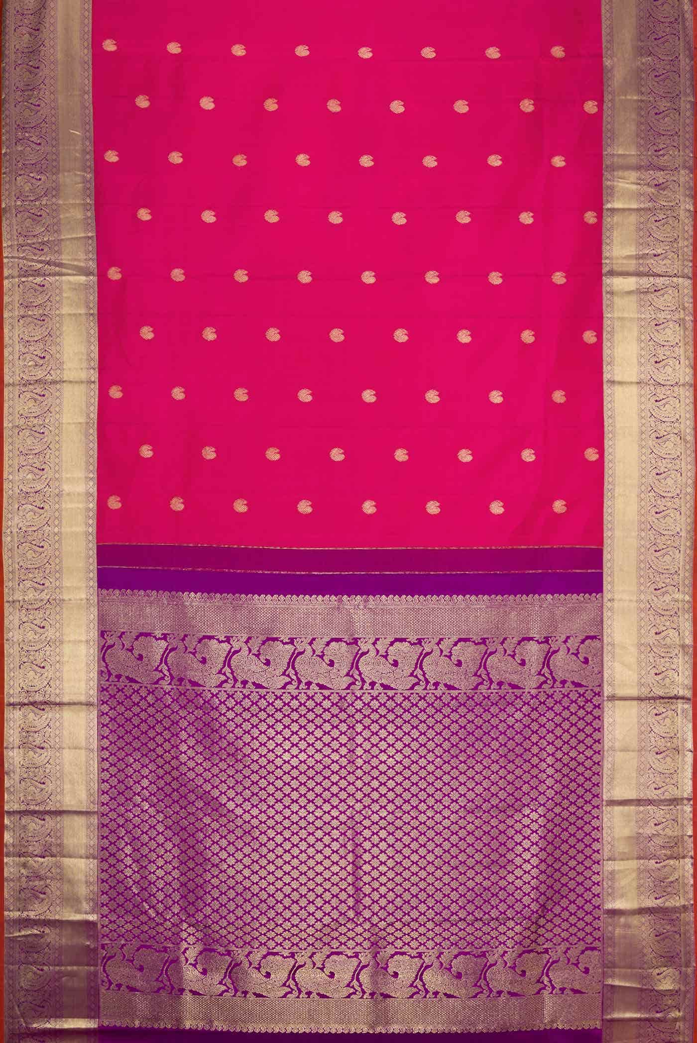 Pink Dual Tone Kanchipuram Silk Saree
