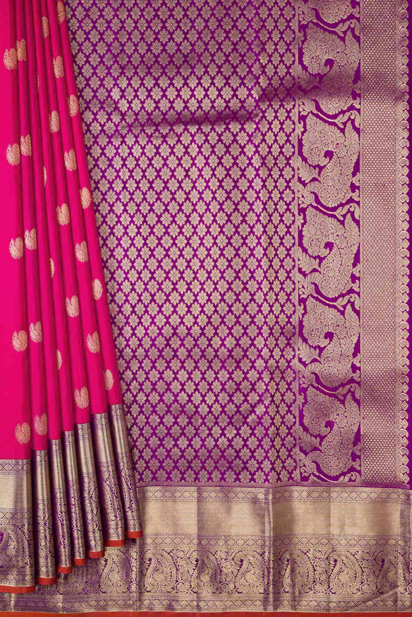 Pink Dual Tone Kanchipuram Silk Saree