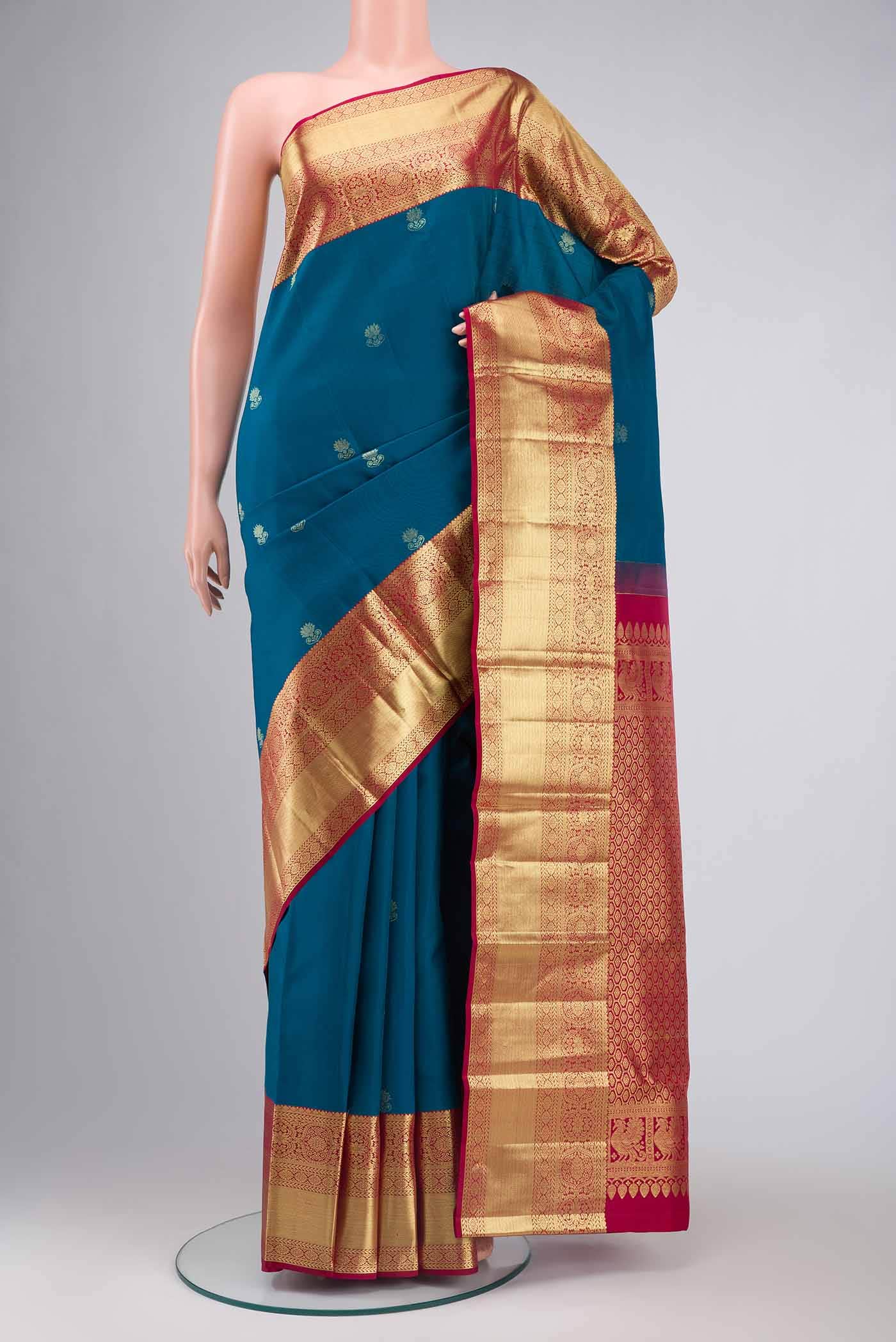 Blue Kanchipuram Silk Saree