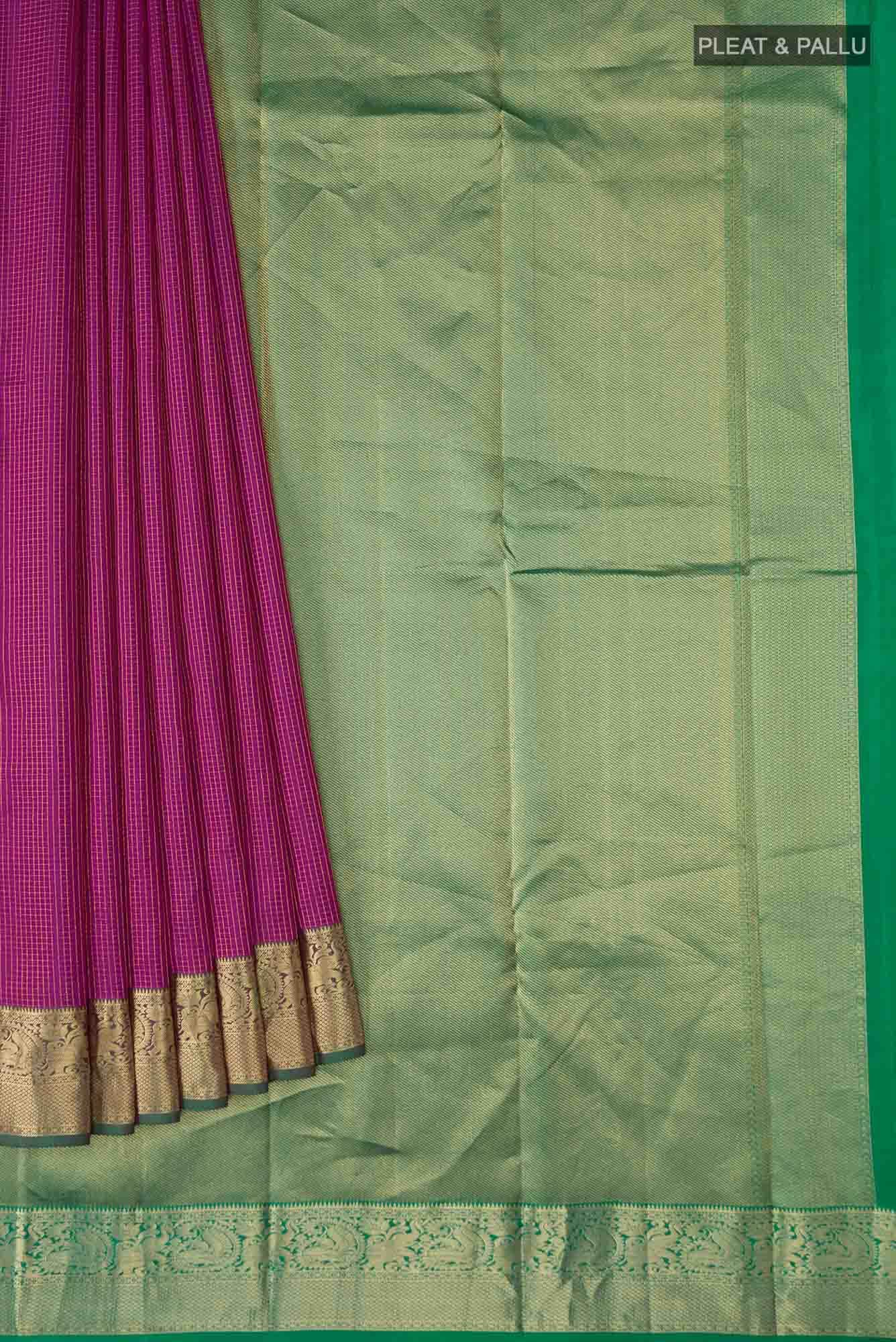 Light Magenta Kanchipuram Silk Saree