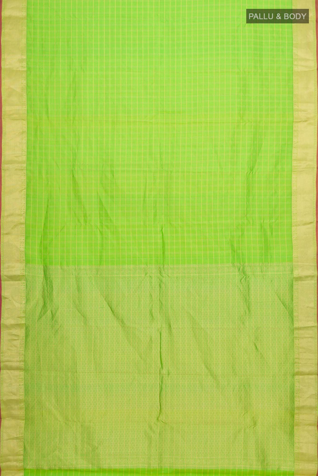 Parrot Green Kanchipuram Silk Saree