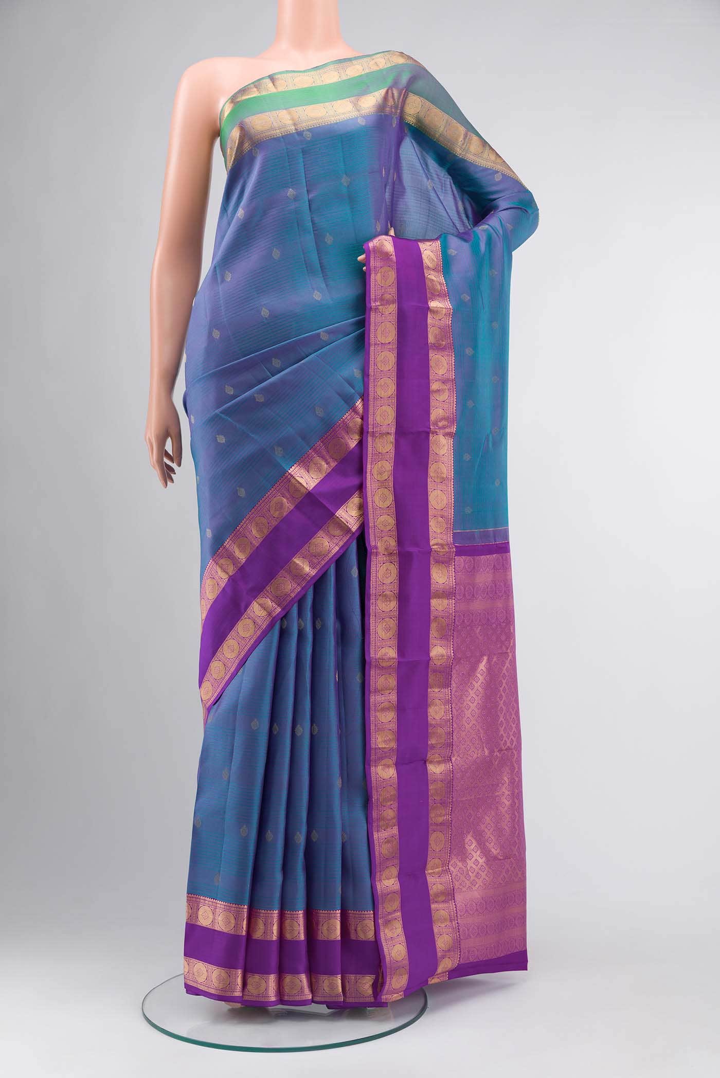 Blue Kanchipuram Silk Saree