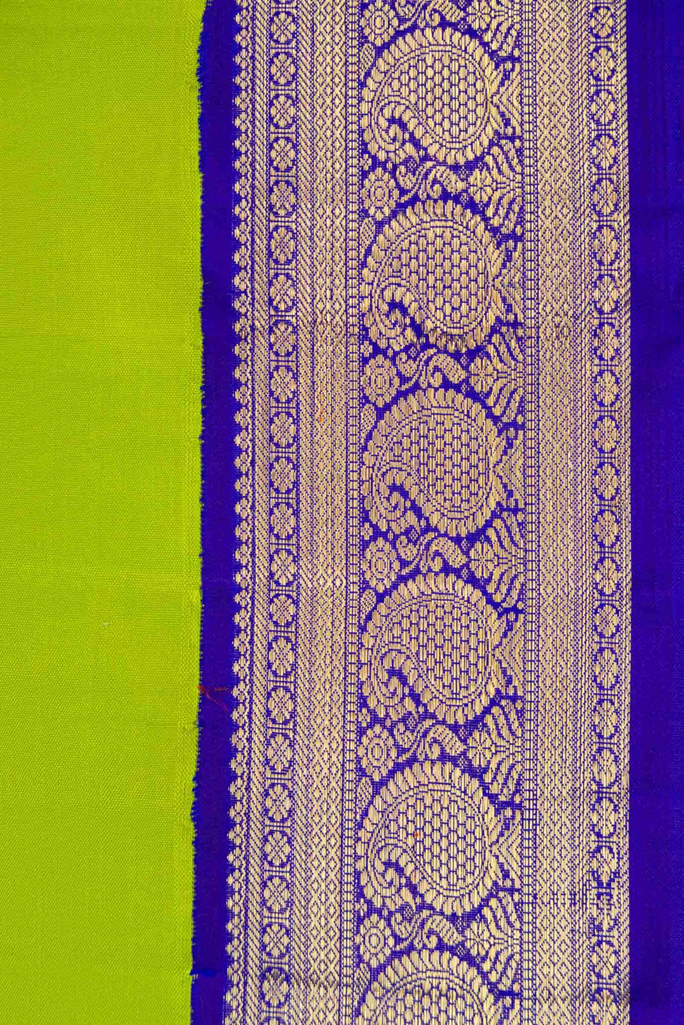 Parrot Green Kanchipuram Silk Saree