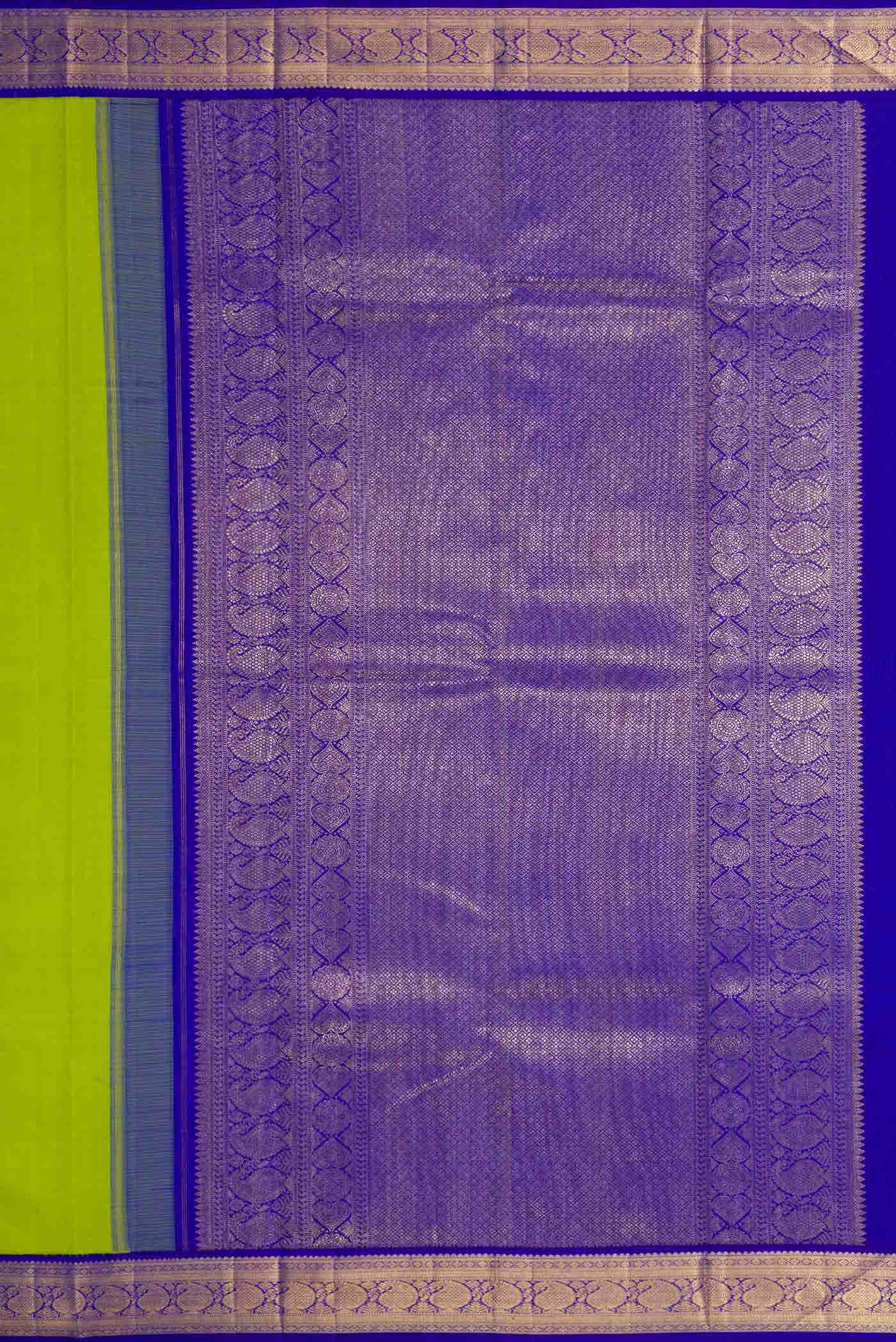 Parrot Green Kanchipuram Silk Saree