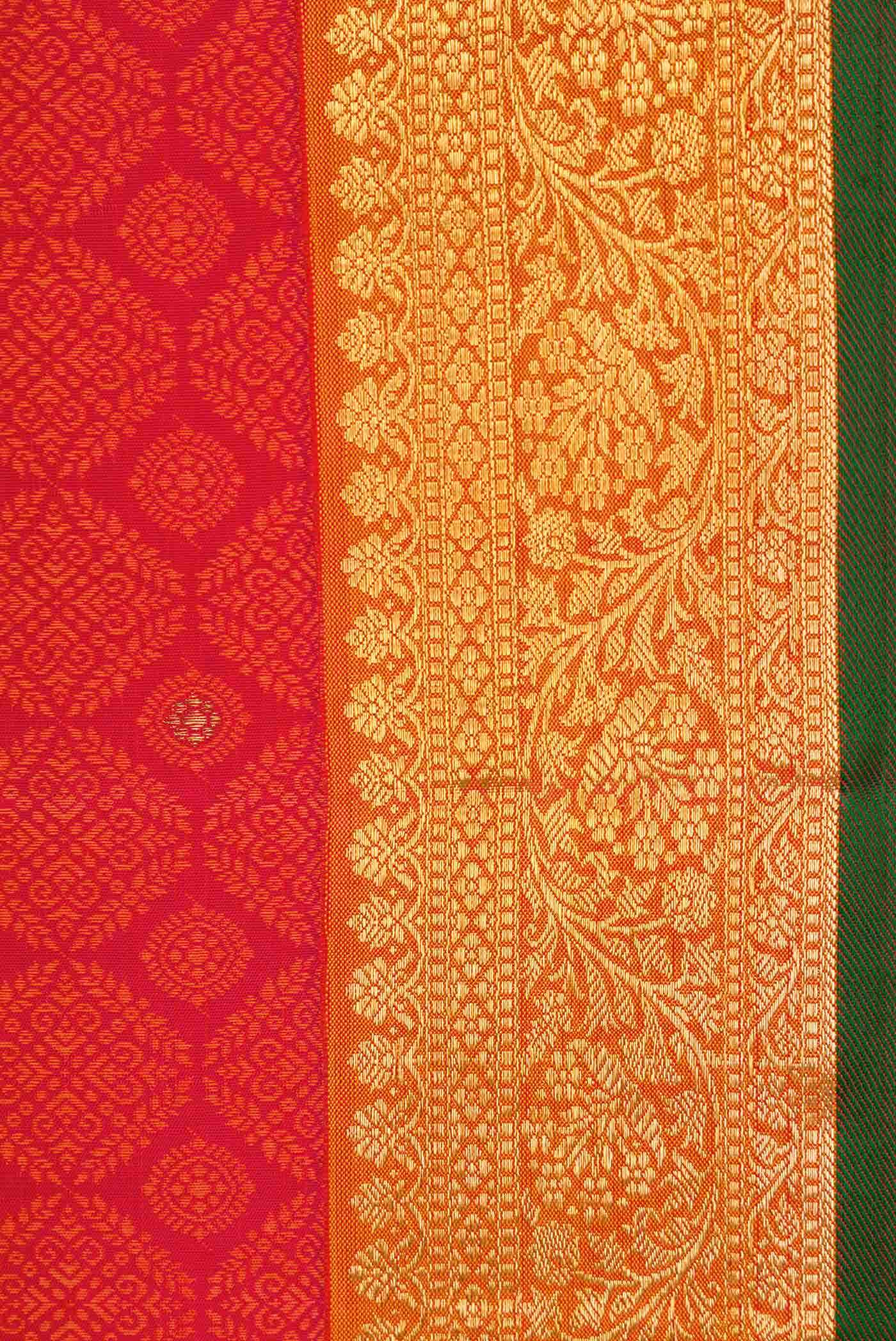 Red Dual Tone Kanchipuram Silk Saree