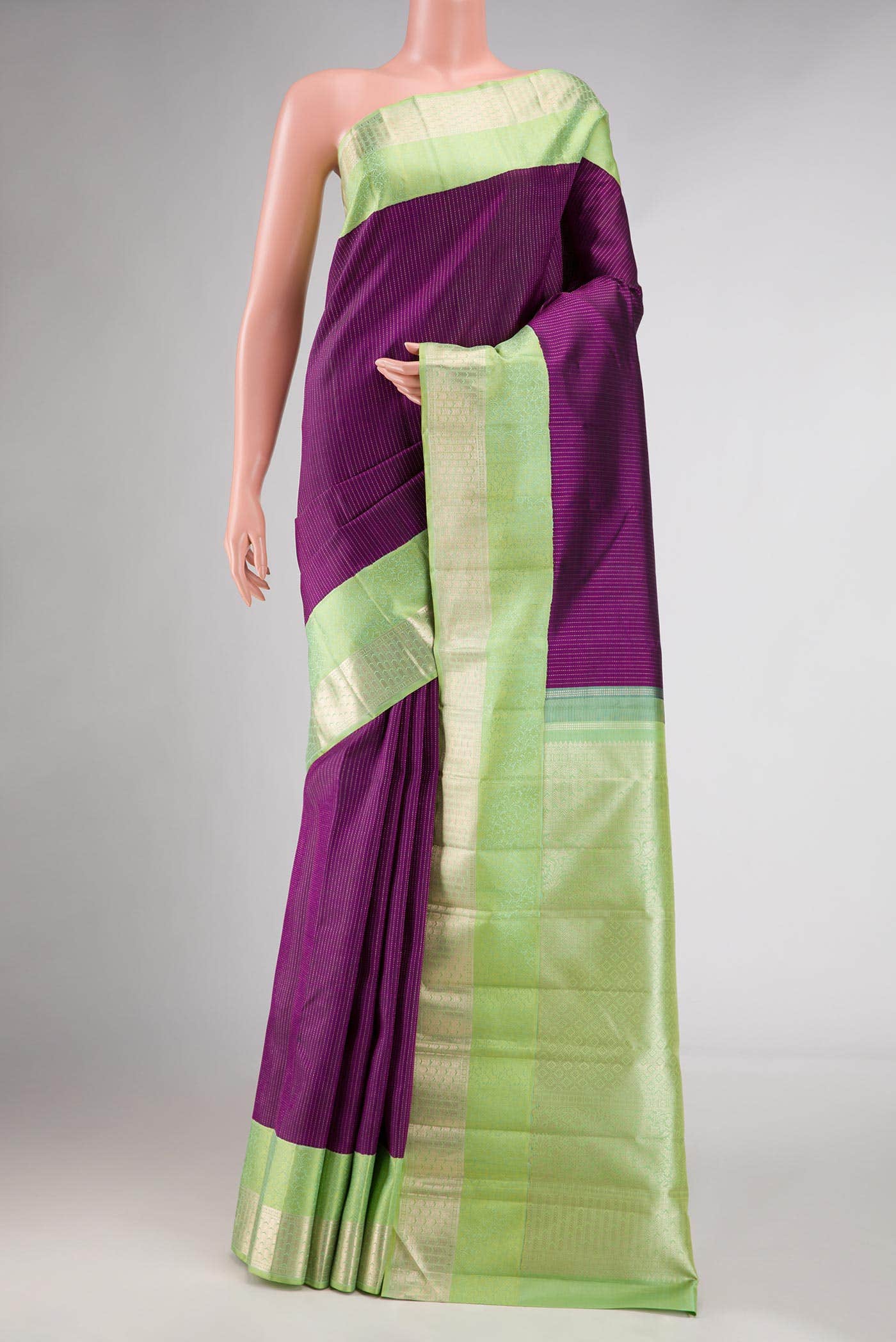 Burgundy Dual Tone Kanchipuram Silk Saree