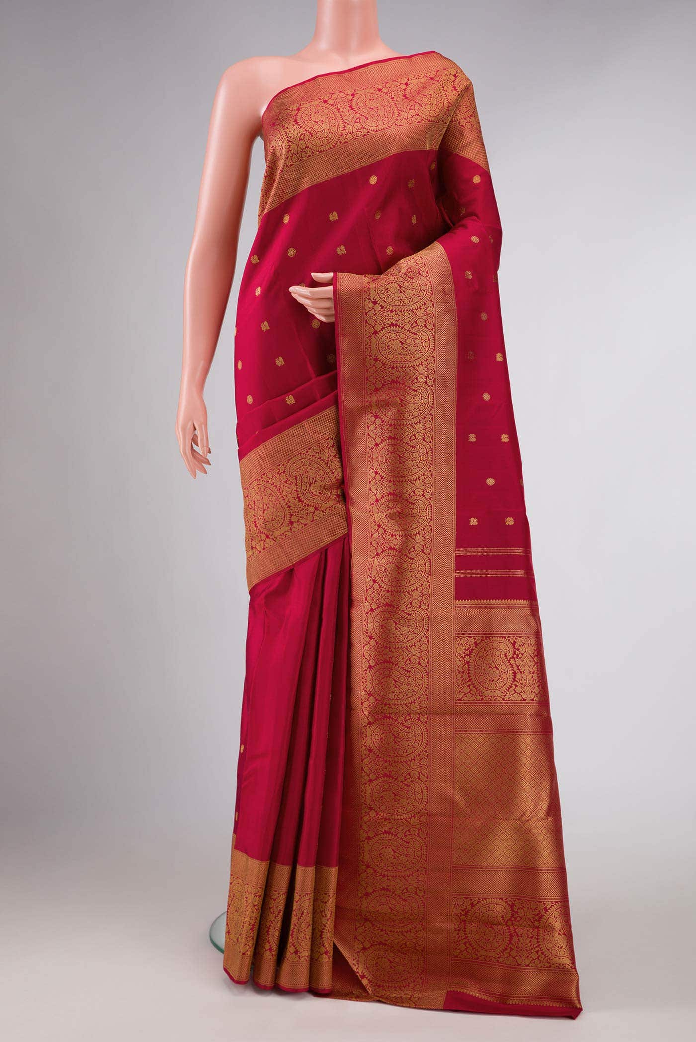 Maroon Dual Tone Kanchipuram Silk Saree