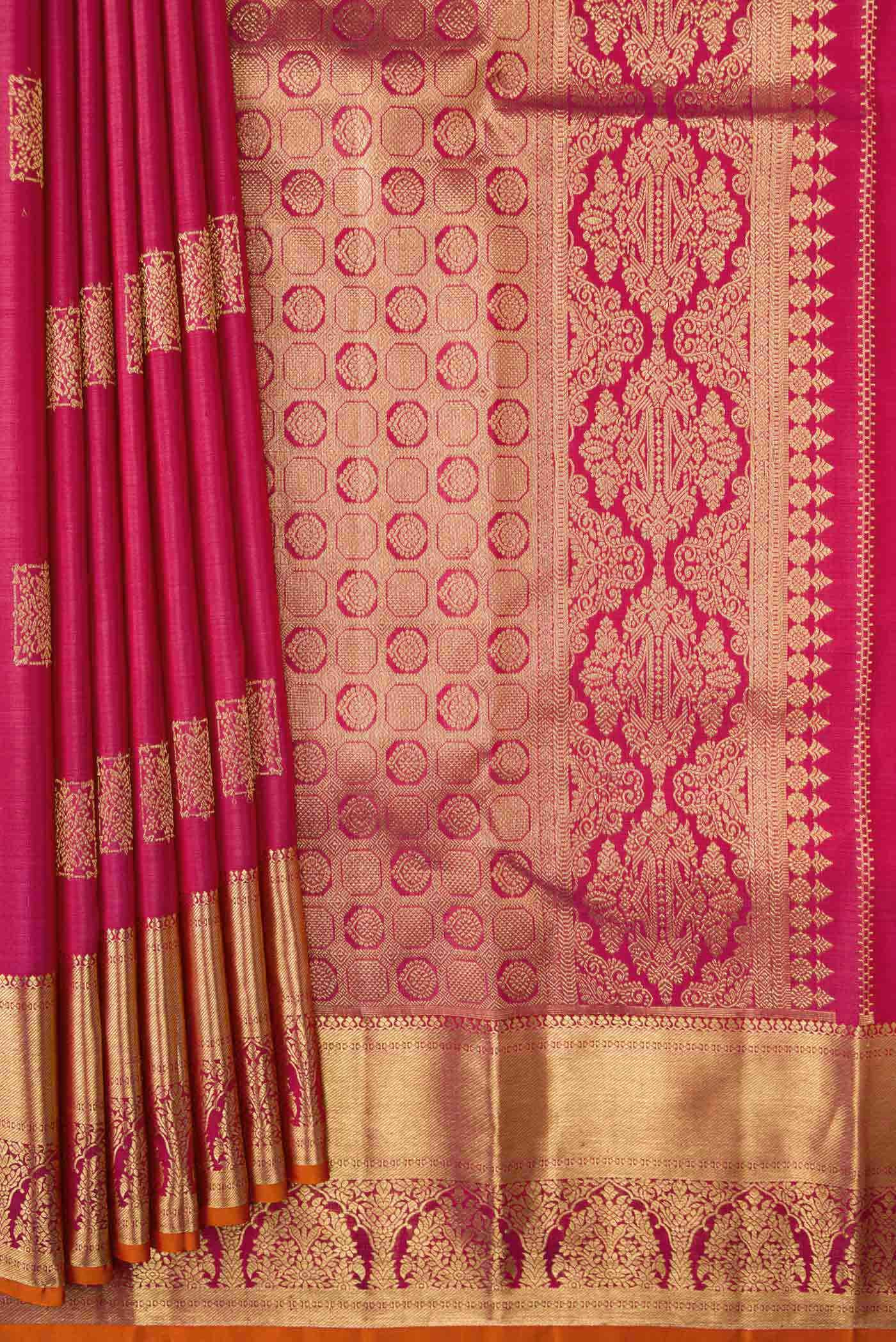 Pink Dual Tone Kanchipuram Silk Saree