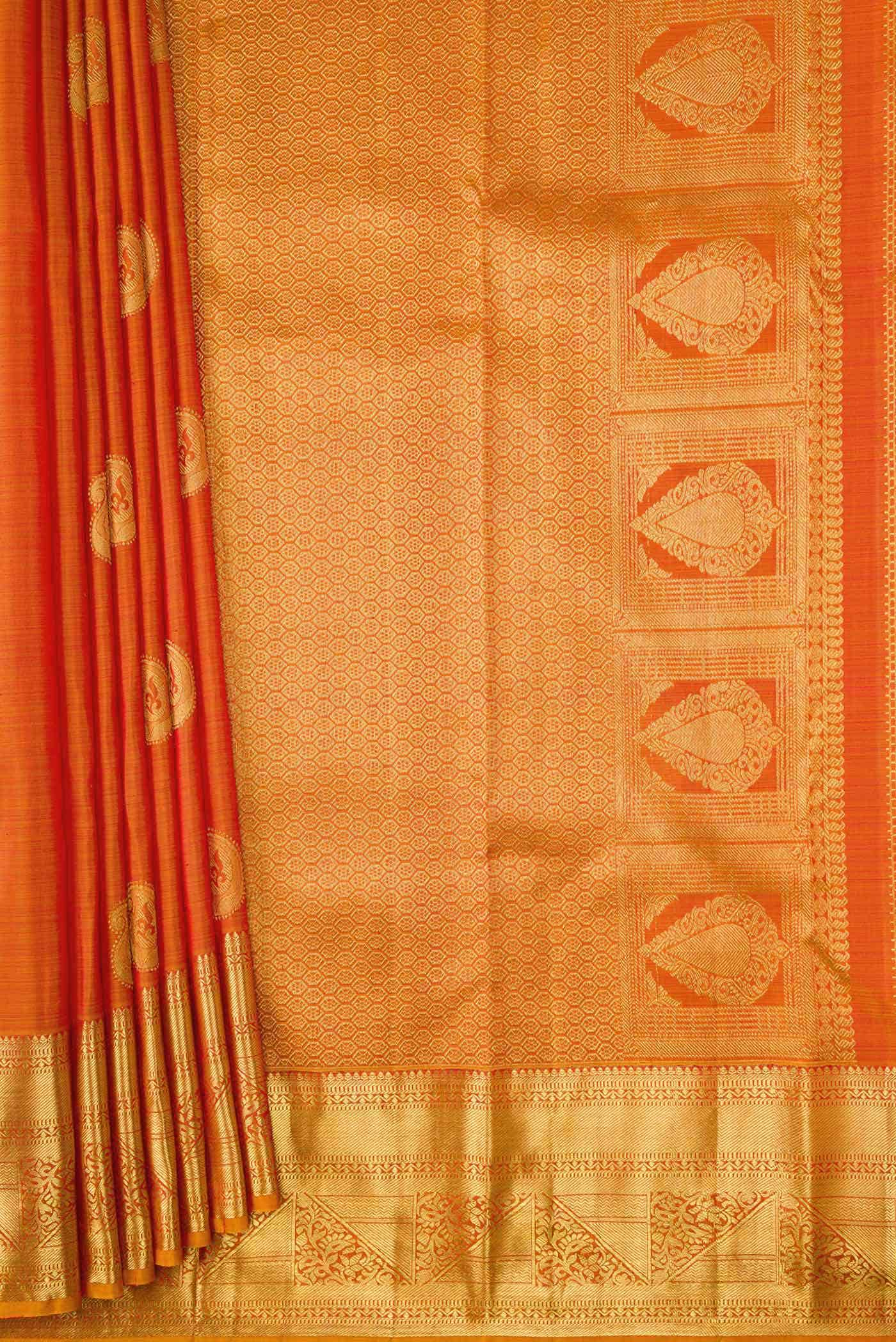 Mustard Dual Tone Kanchipuram Silk Saree