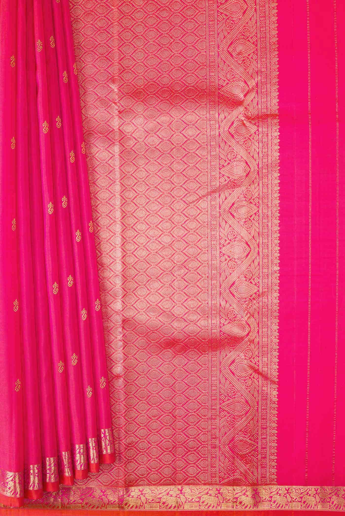 Pink Dual Tone Kanchipuram Silk Saree