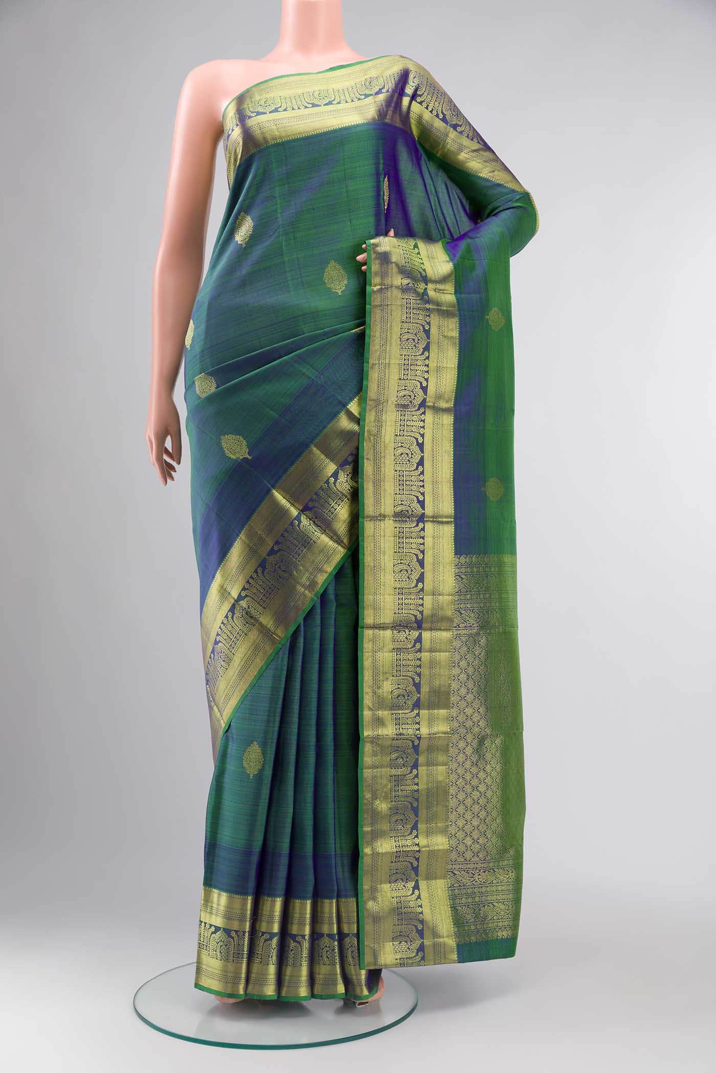 Blue Kanchipuram Silk Saree