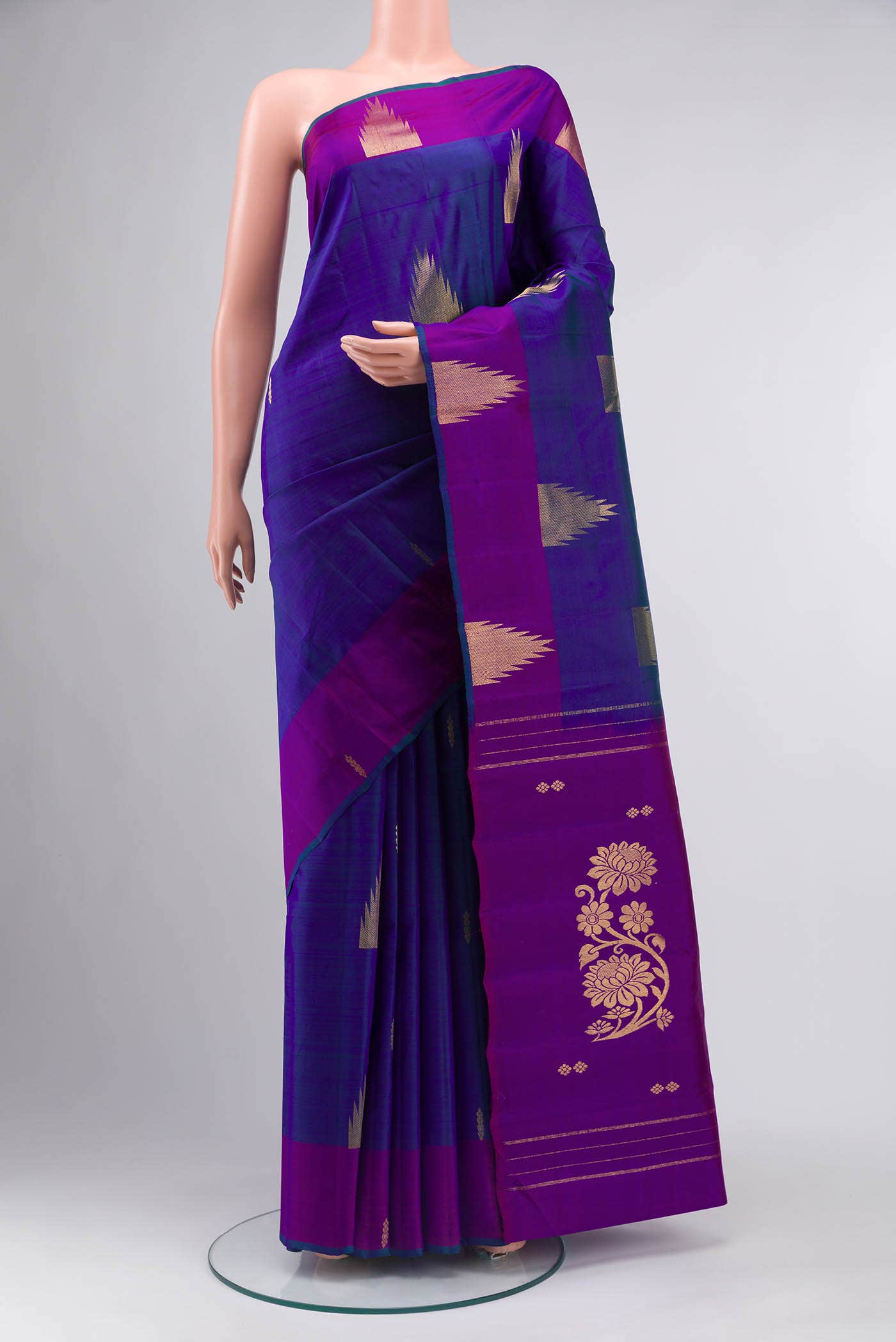 Blue Kanchipuram Silk Saree
