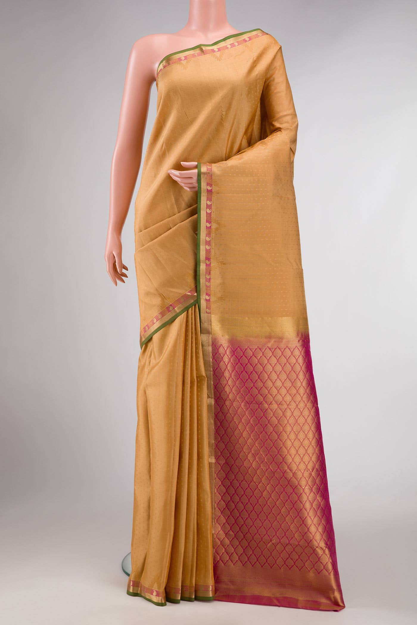 Gold Dual Tone Kanchipuram Silk Saree