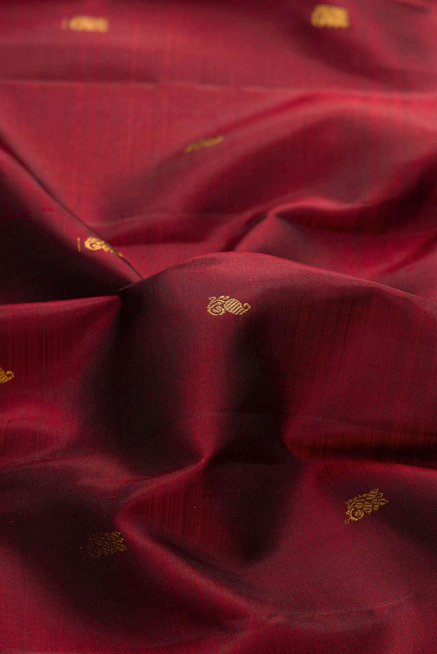 Maroon Dual Tone Kanchipuram Silk Saree