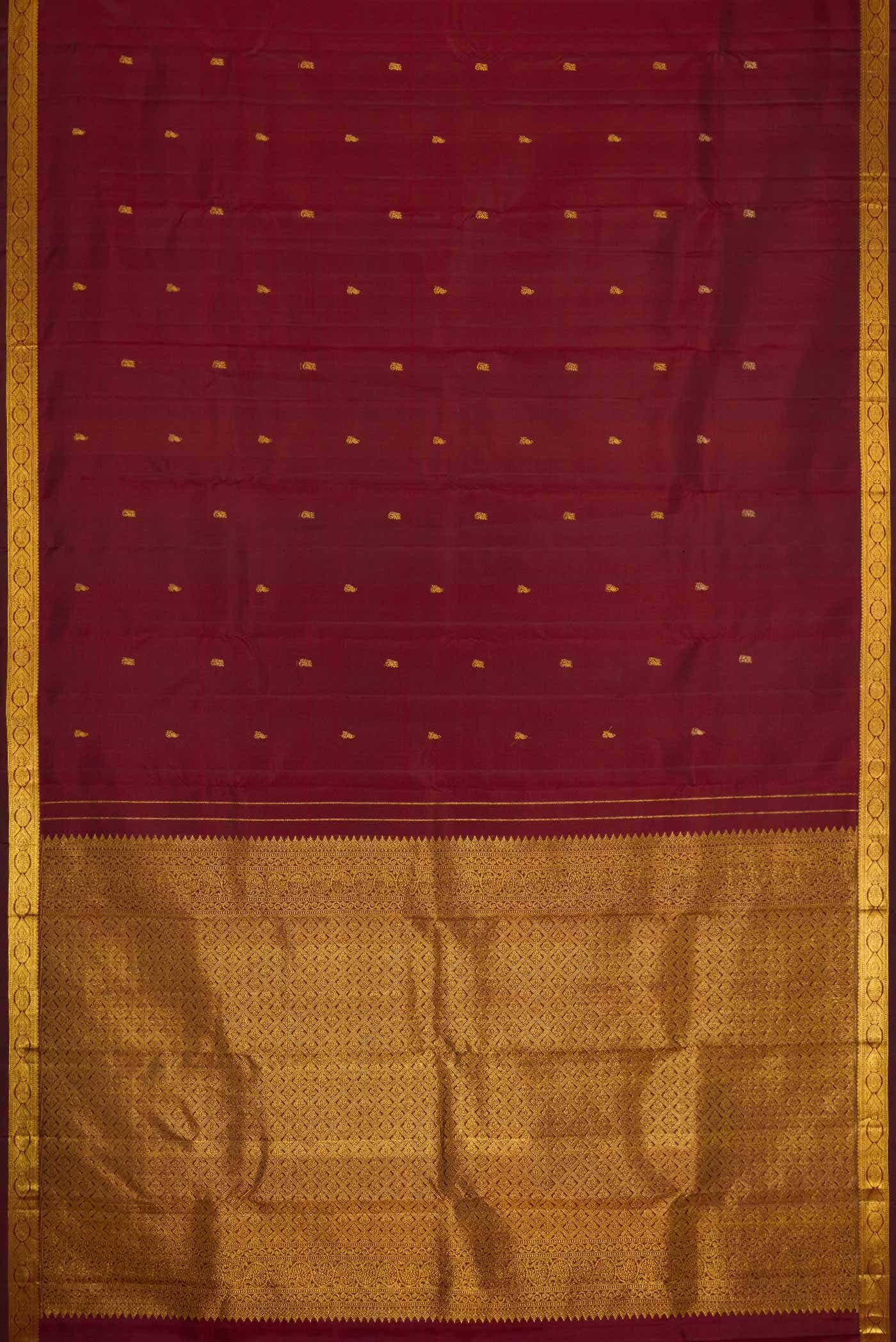 Maroon Dual Tone Kanchipuram Silk Saree