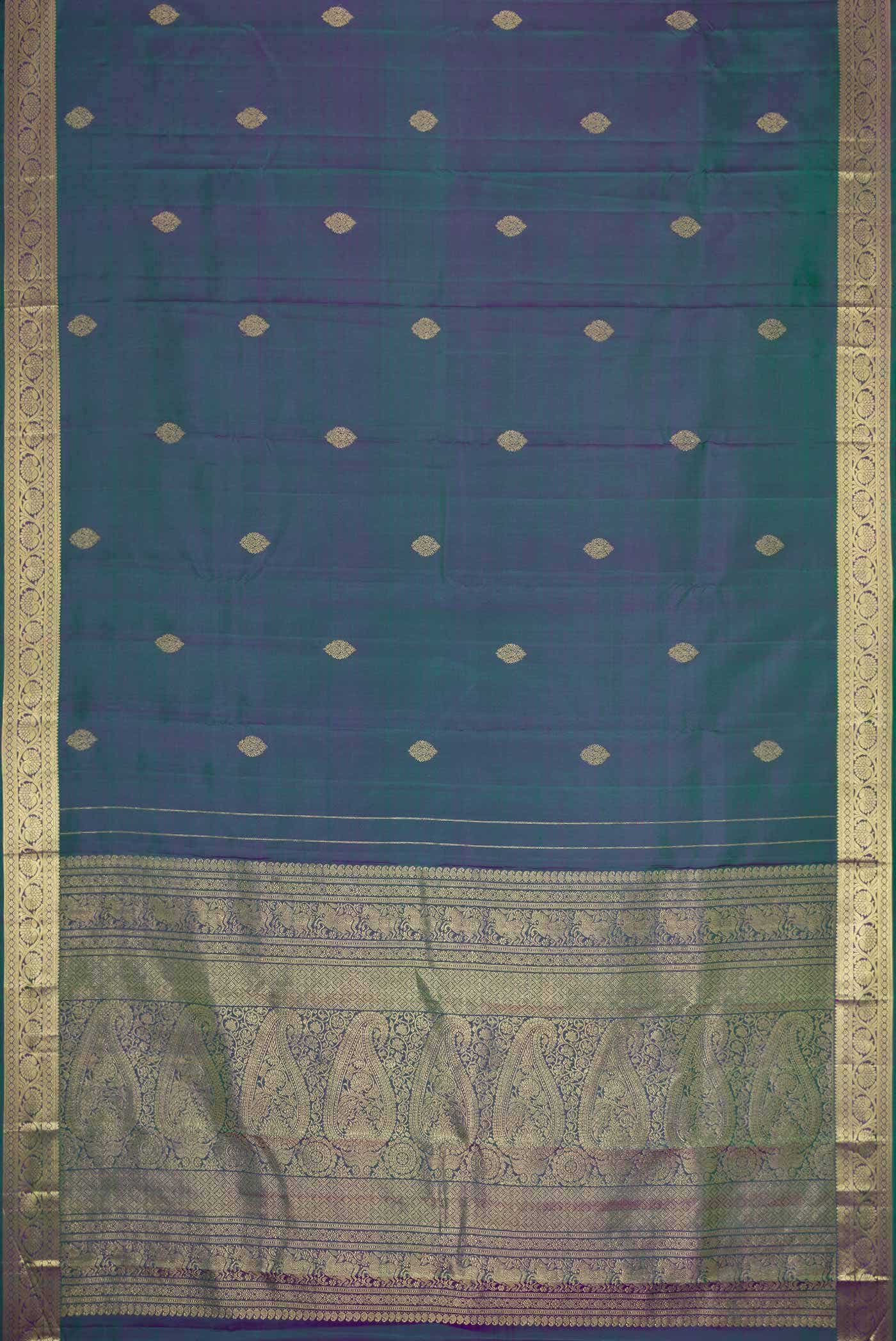 Green Dual Tone Kanchipuram Silk Saree