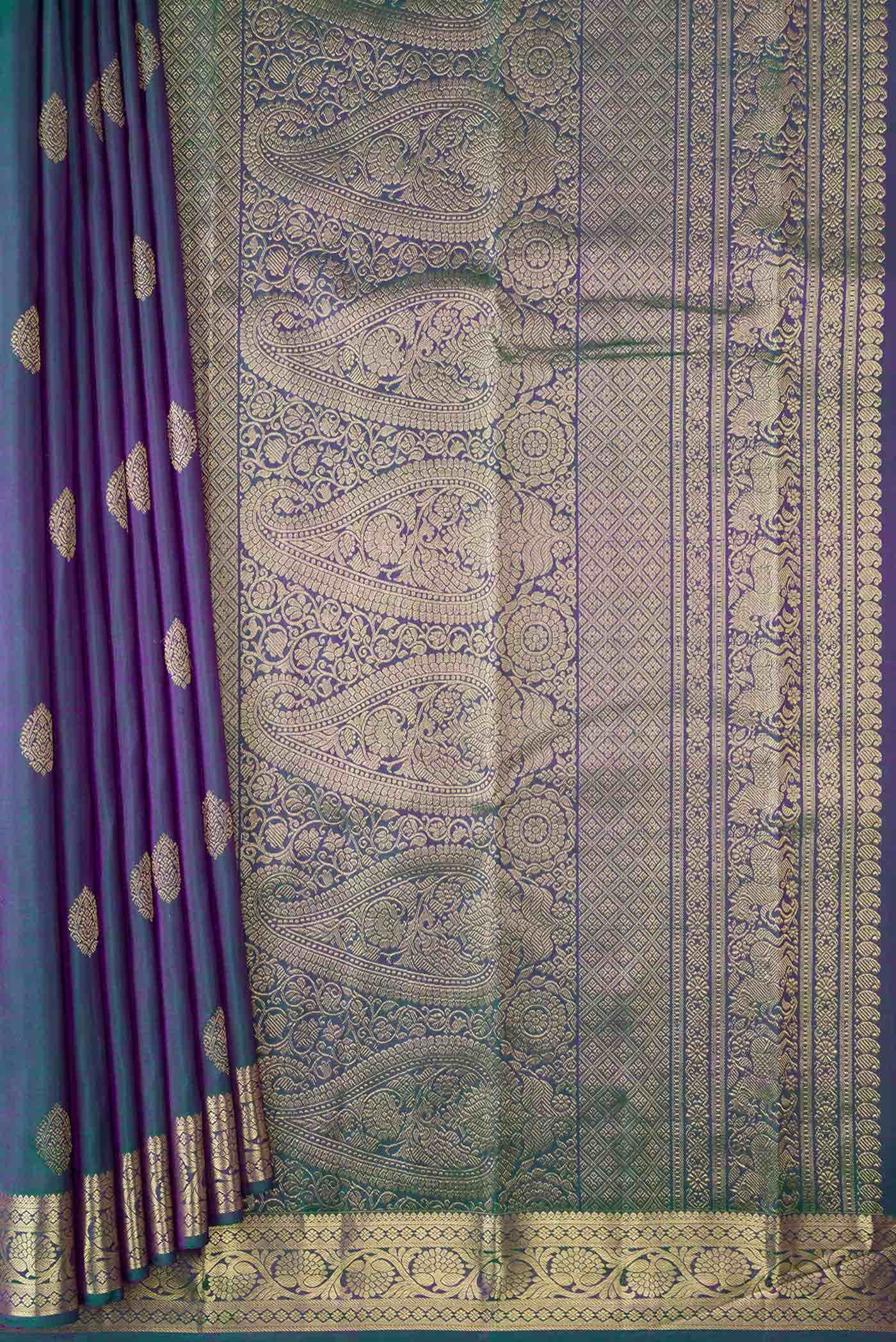 Green Dual Tone Kanchipuram Silk Saree