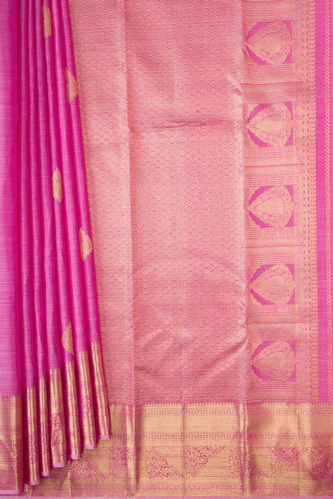 Pink Dual Tone Kanchipuram Silk Saree