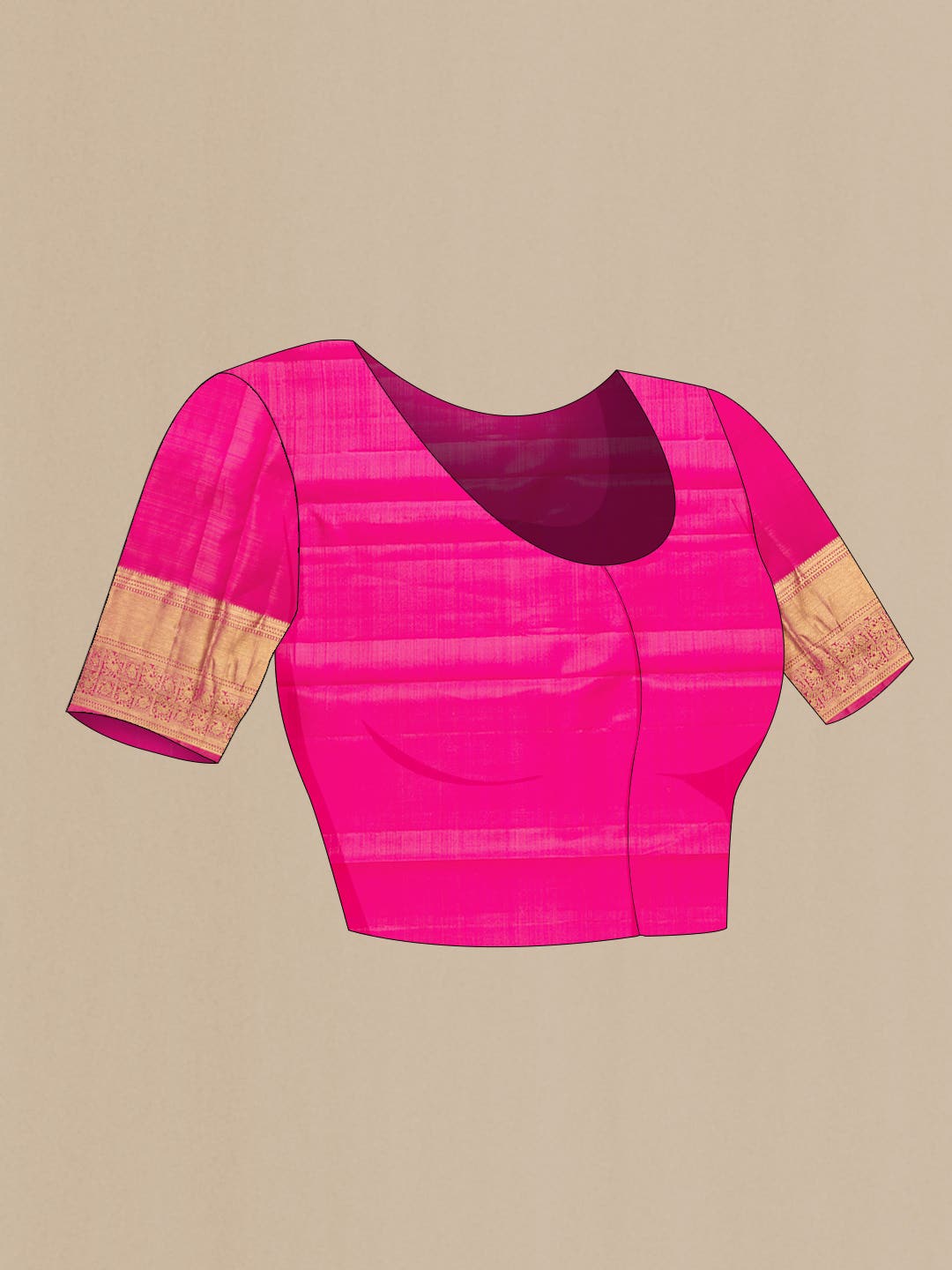 Pink Dual Tone Kanchipuram Silk Saree