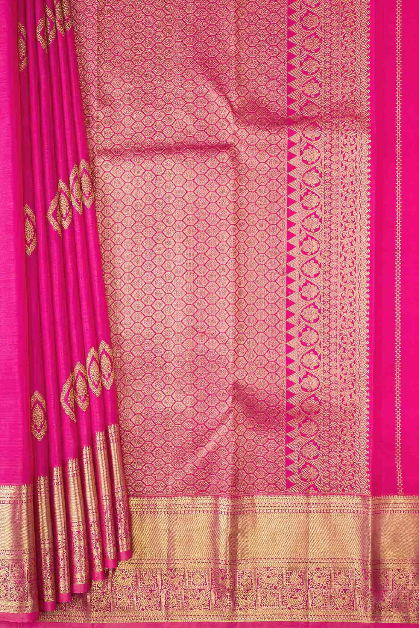 Pink Dual Tone Kanchipuram Silk Saree