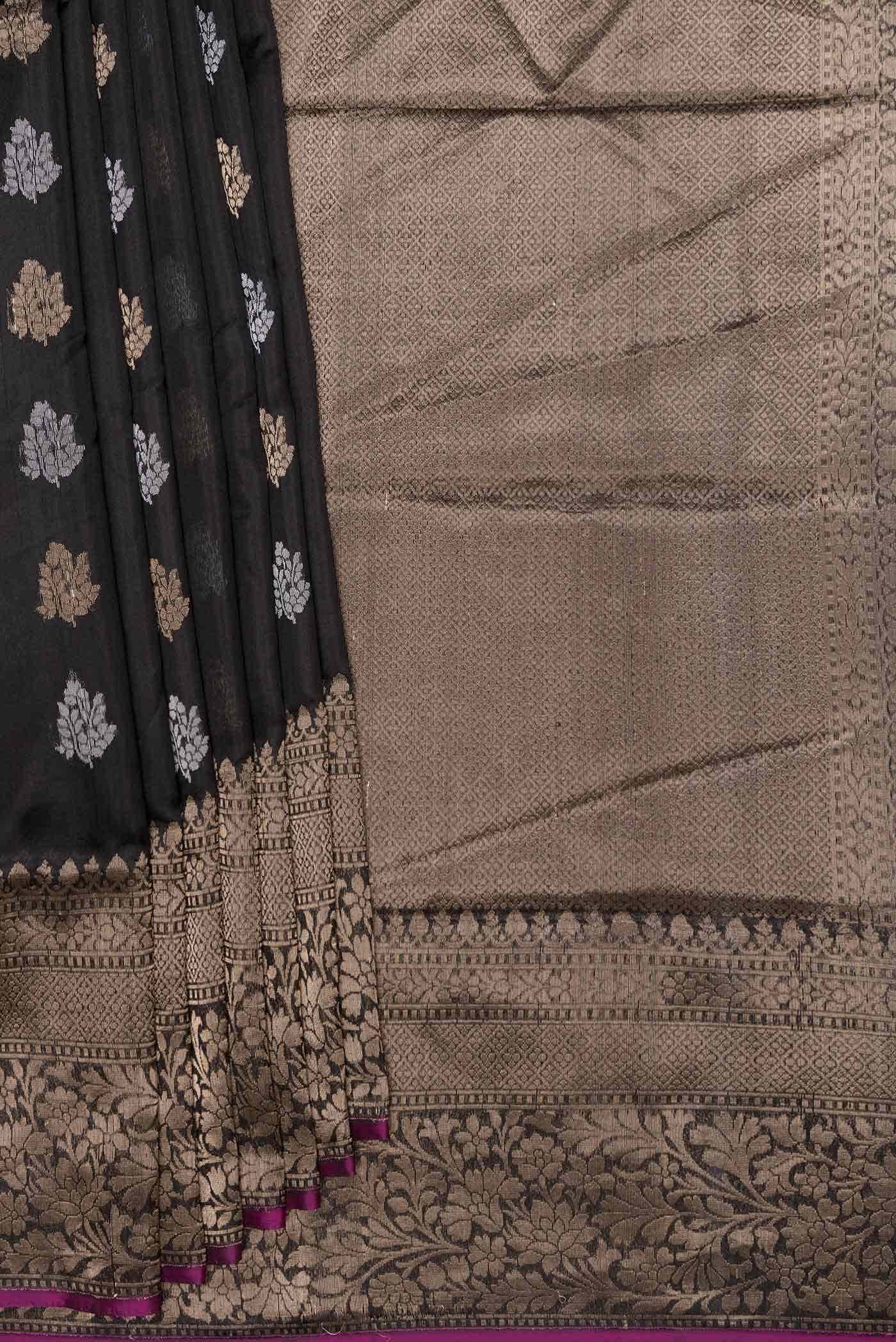 Black Dual Tone Chanderi Silk Saree