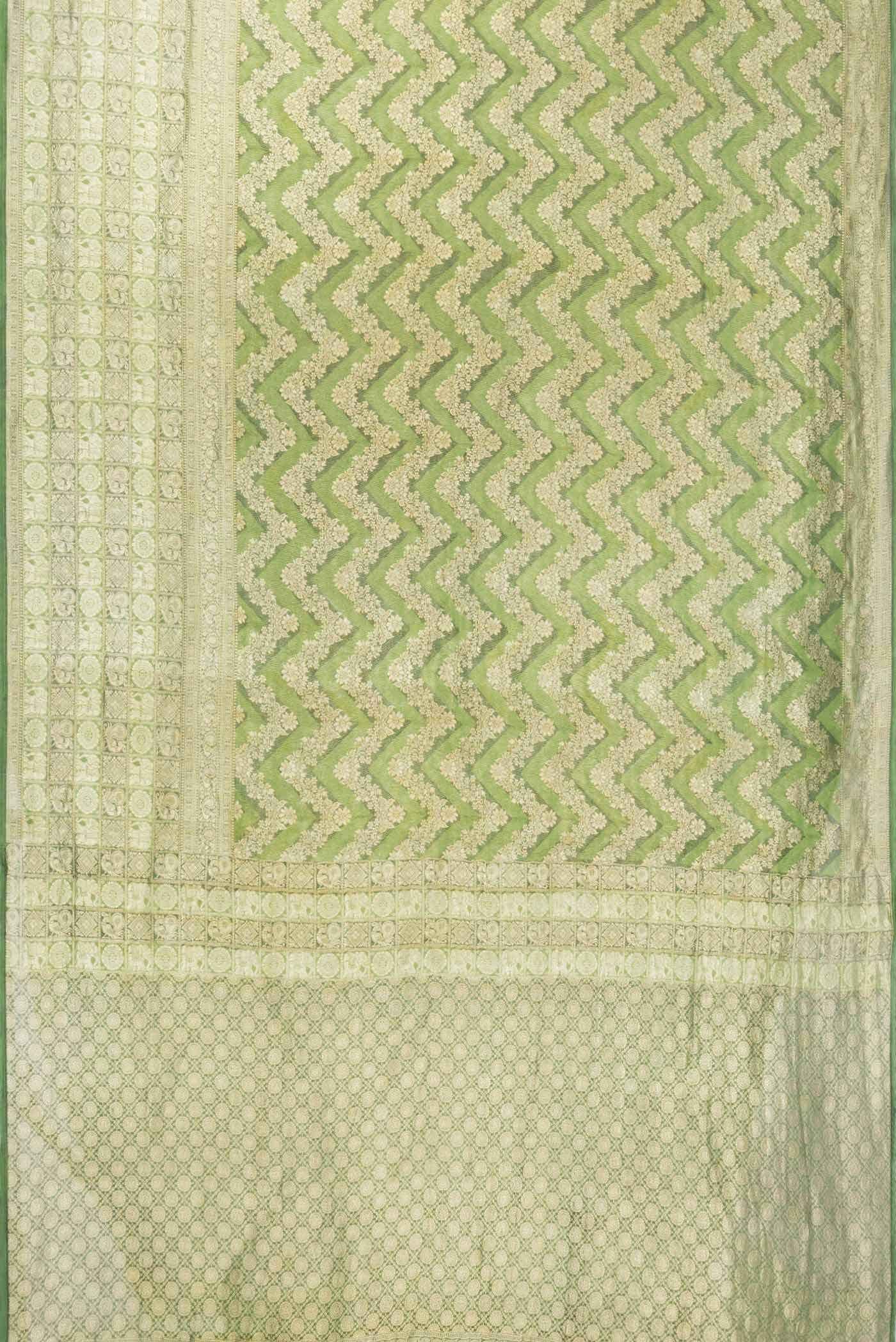 Green Dual Tone Banarasi Georgette Saree