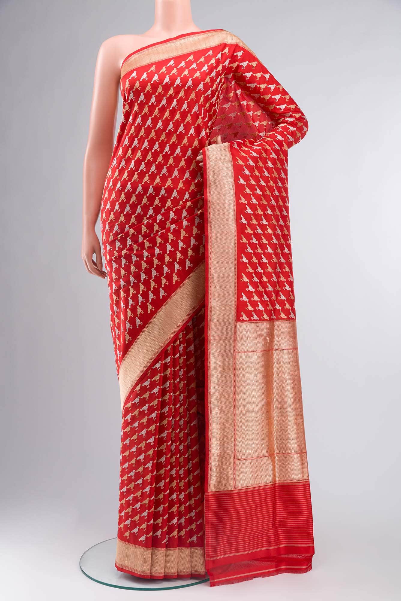 Pure Silk Pure Zari Red Banarasi Saree