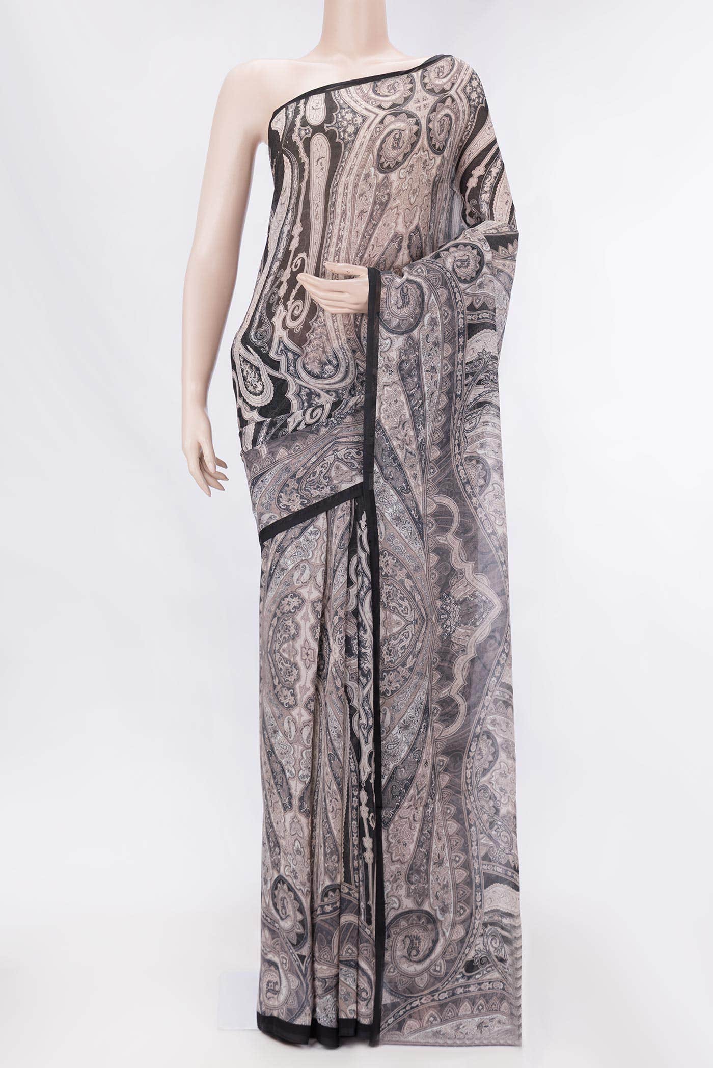 Black Dual Tone Mysore Chiffon Saree
