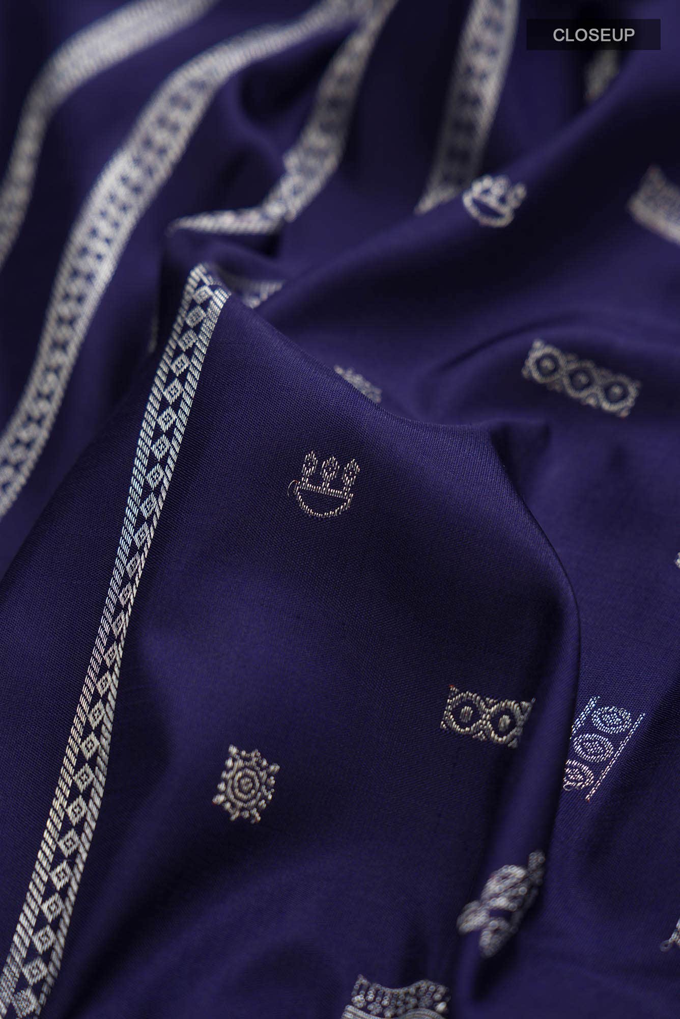 Navy Blue Kanchipuram Silk Saree