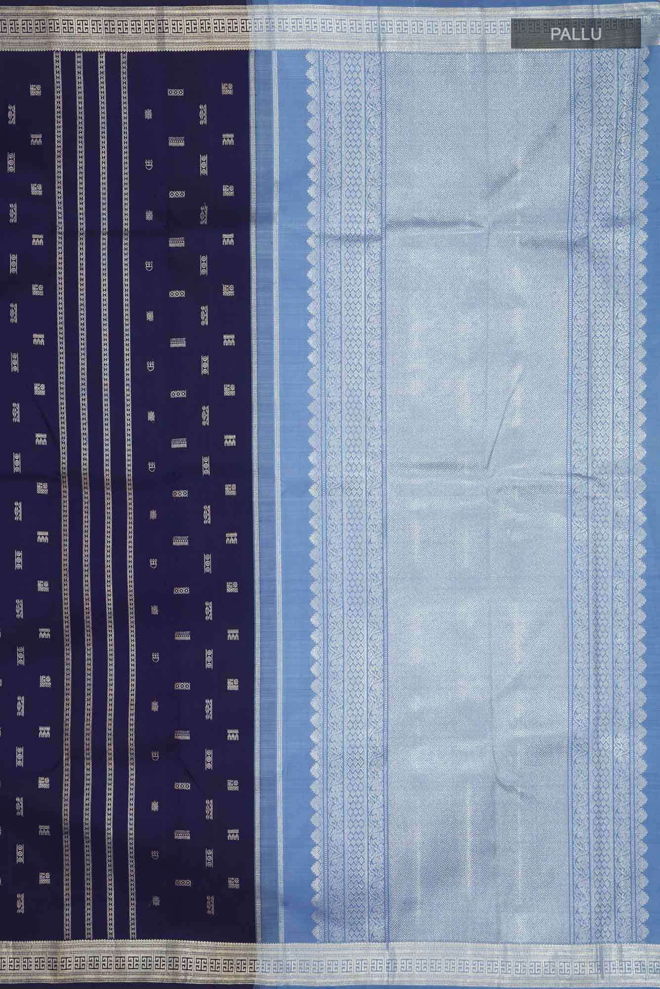 Navy Blue Kanchipuram Silk Saree