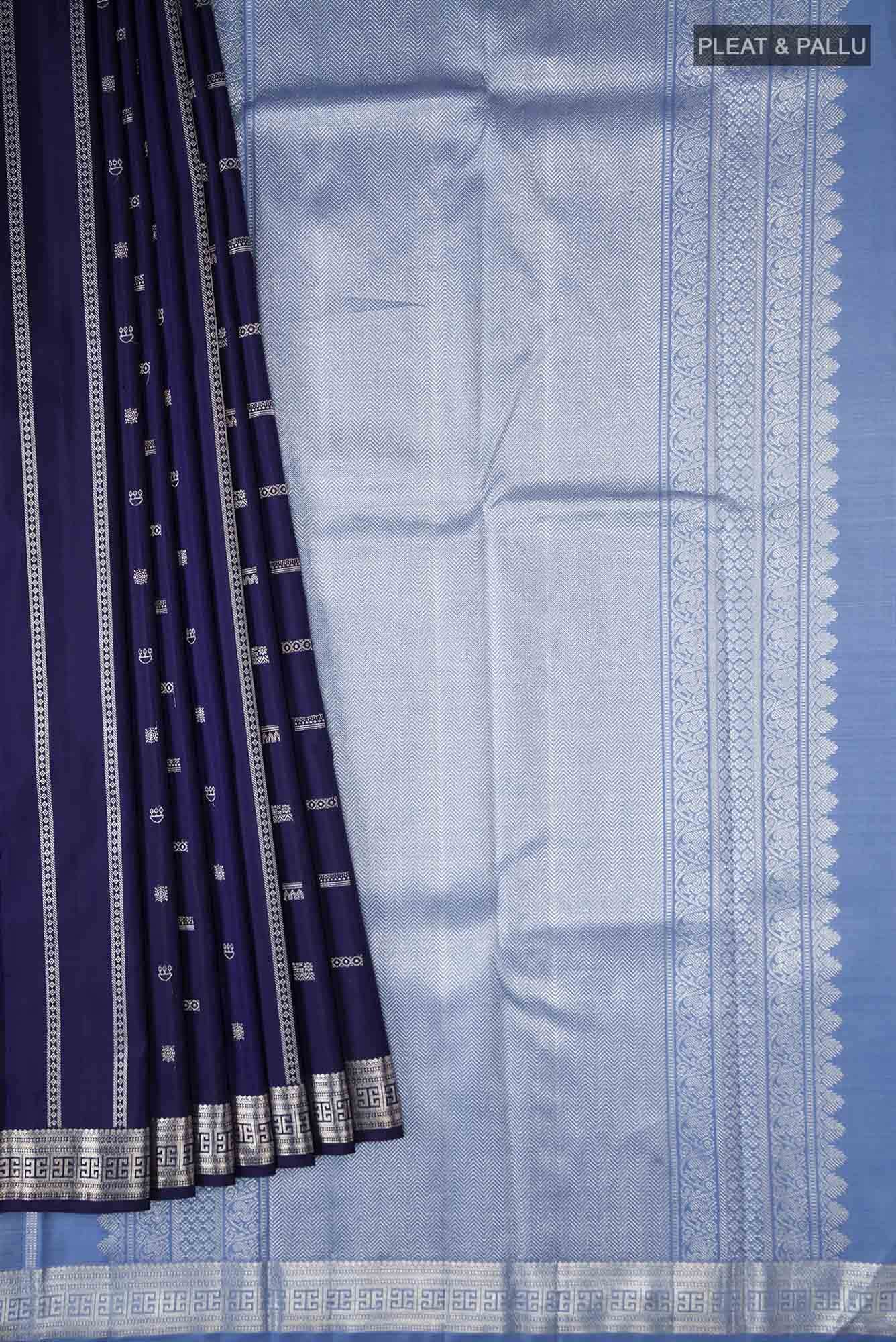 Navy Blue Kanchipuram Silk Saree