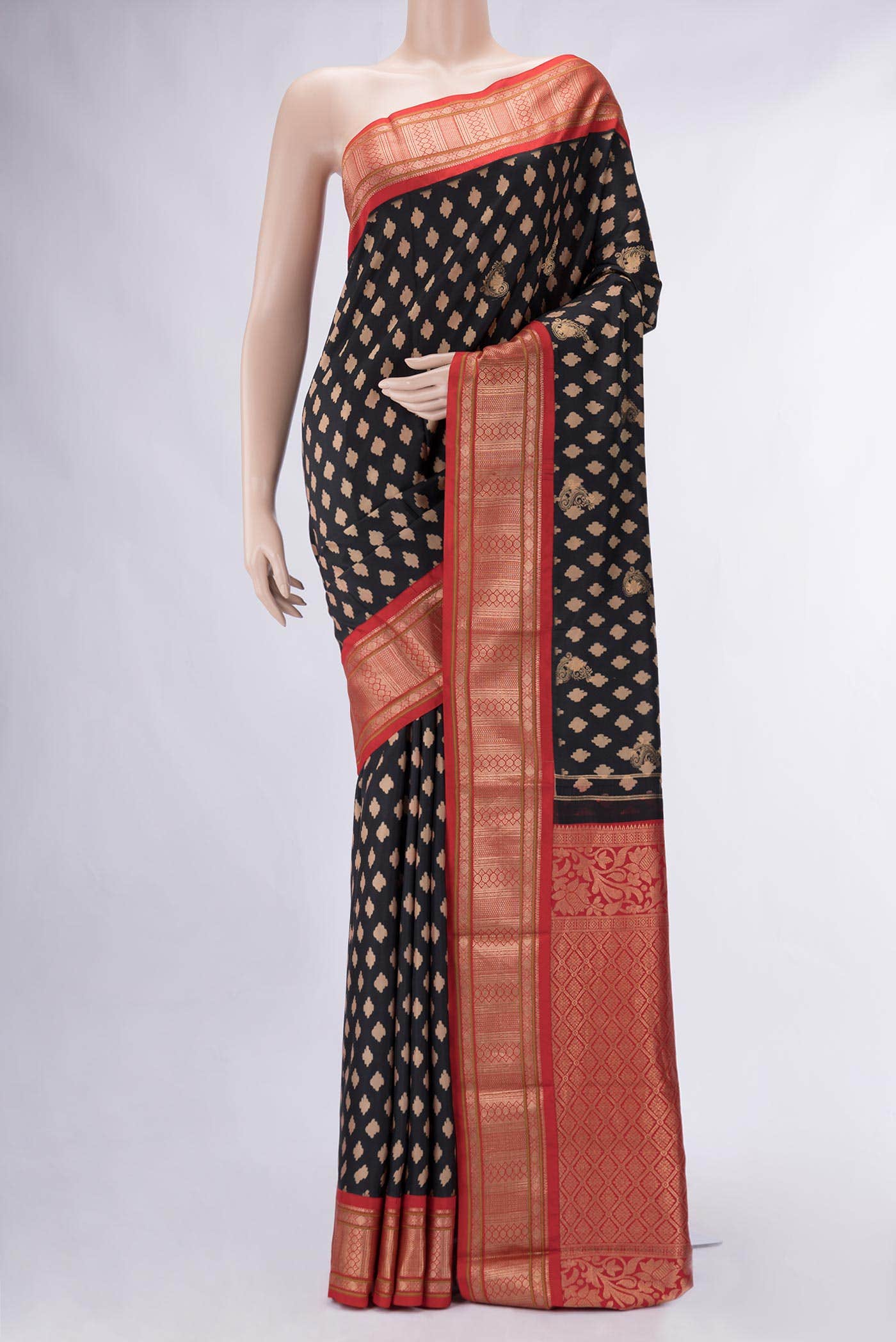 Black Kanchipuram Silk Saree