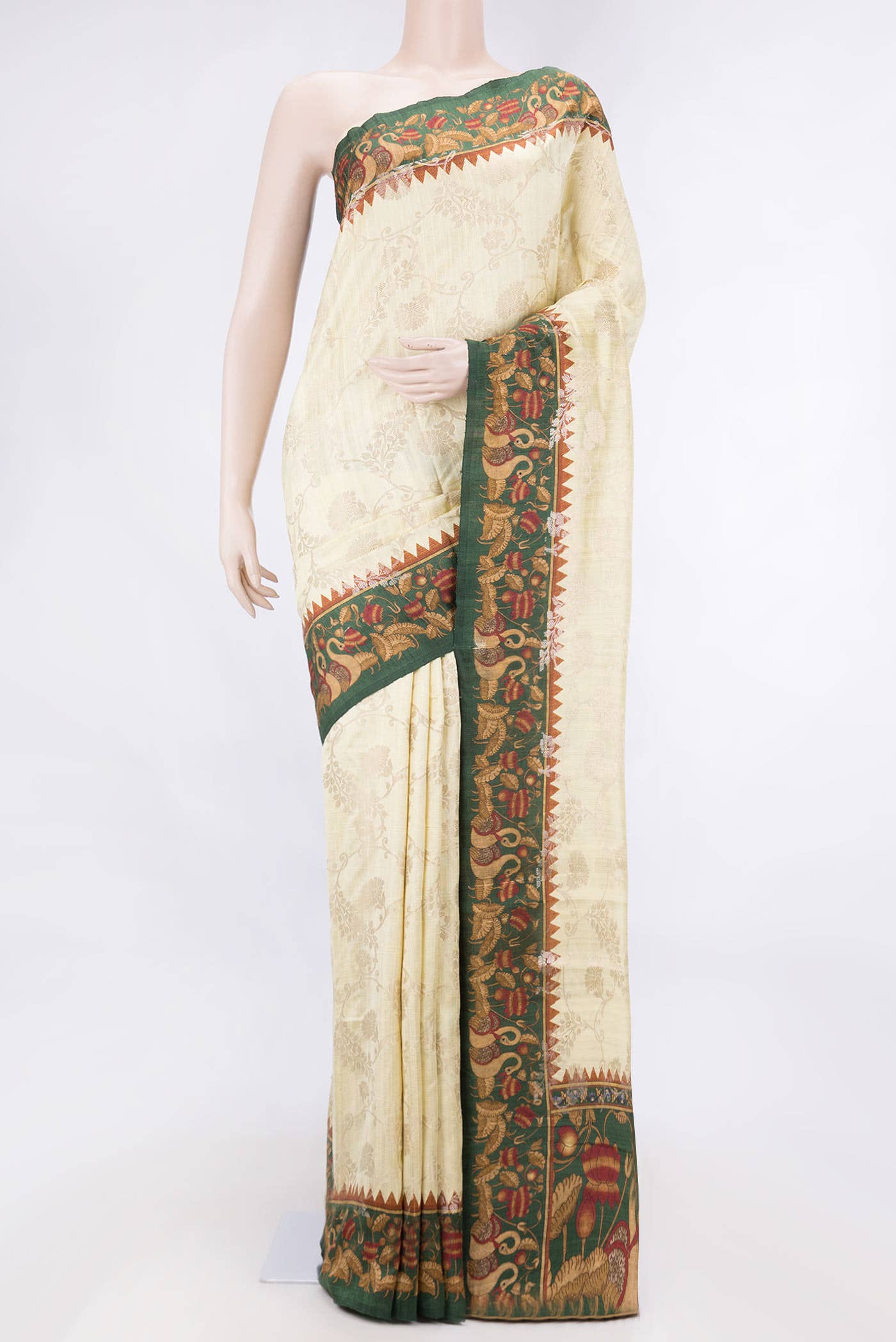 Sandal Dual Tone Raw Silk Saree