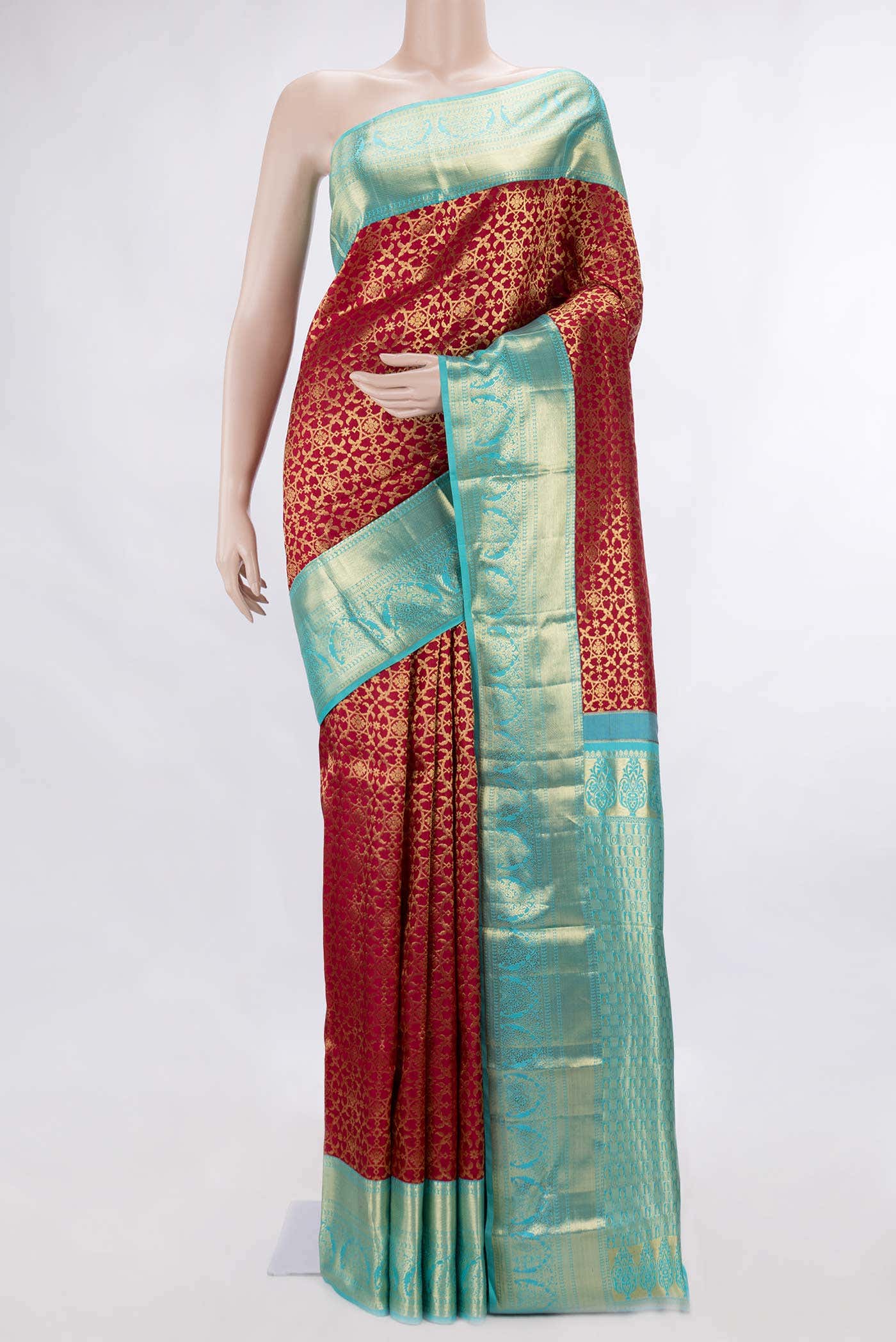 Maroon Dual Tone Kanchipuram Silk Saree