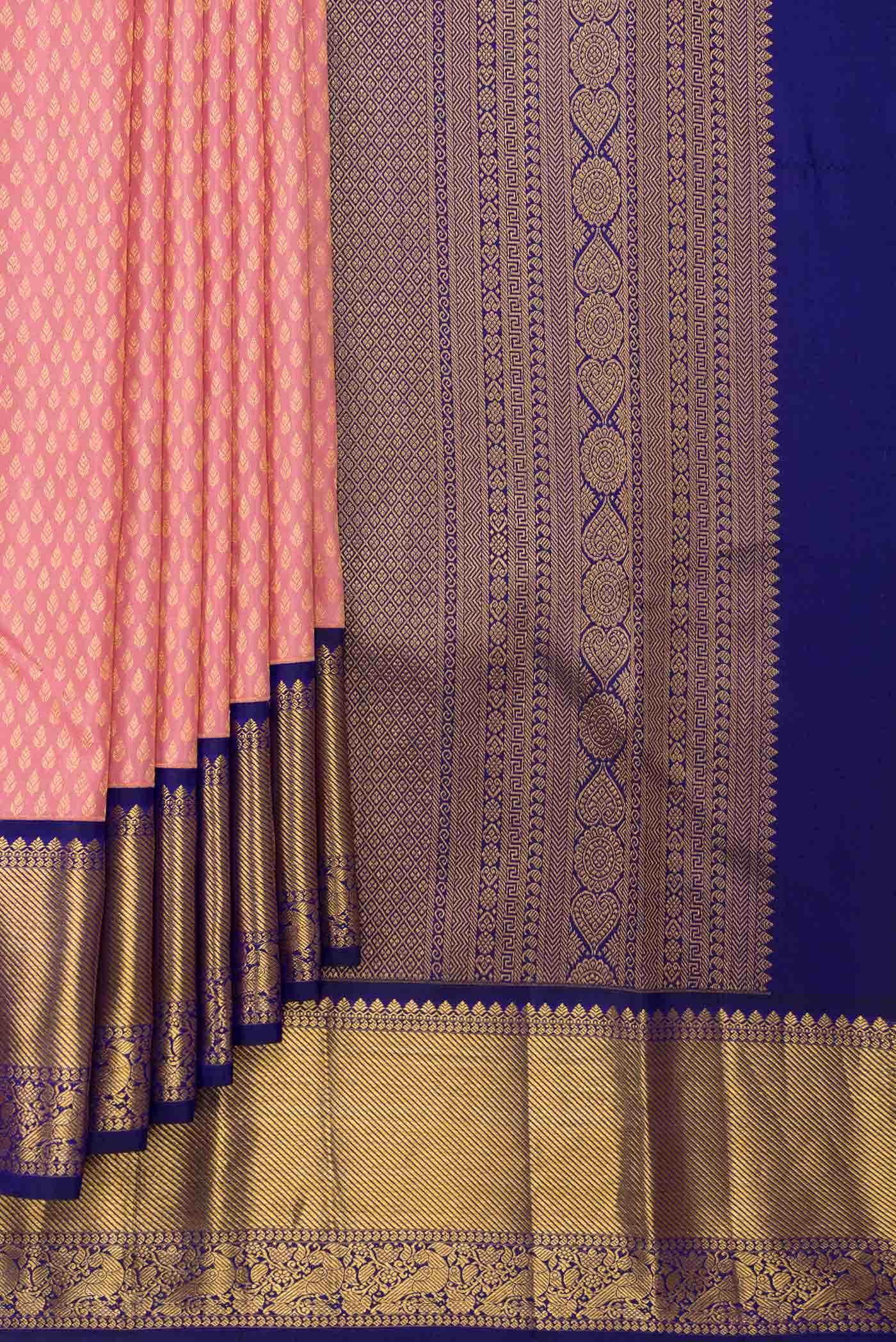 Pink Dual Tone Kanchipuram Silk Saree